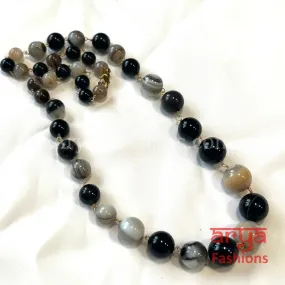 Sharvani Black Grey Beads Pearls Indian Necklace