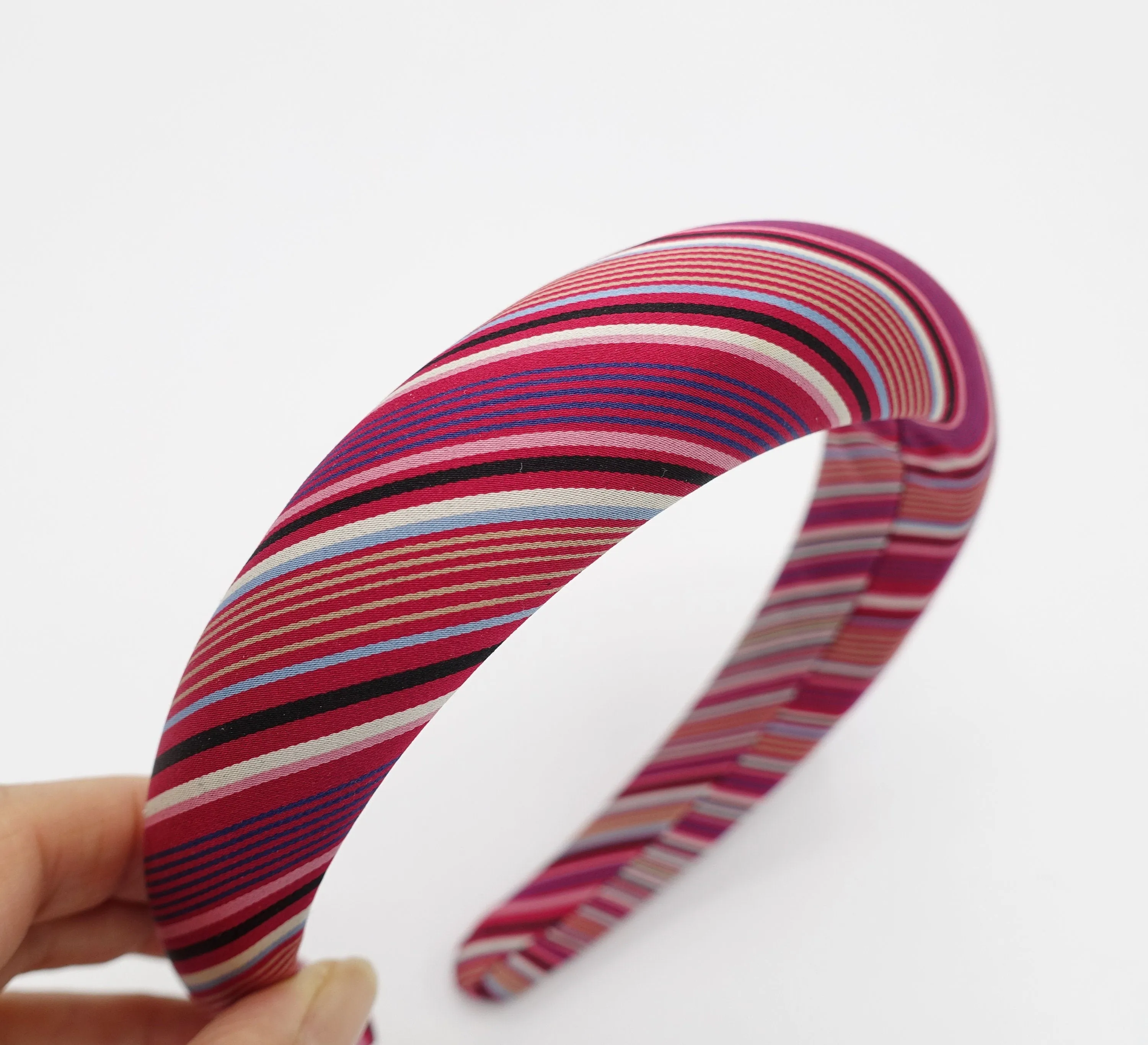 silk padded headband stripe candy cane pattern casual hairband for women-VS202109