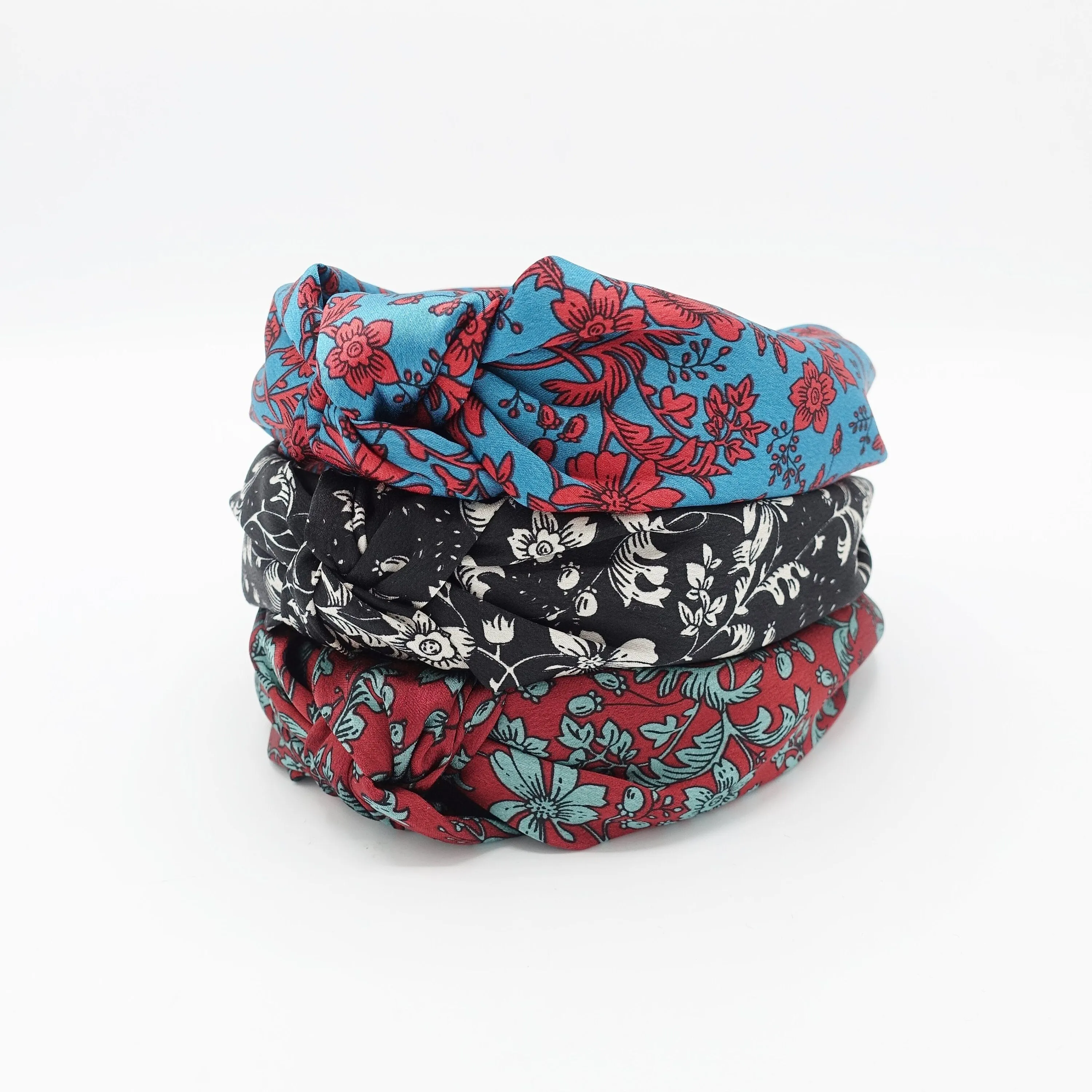 silk satin headband floral print hairband women hair accessory