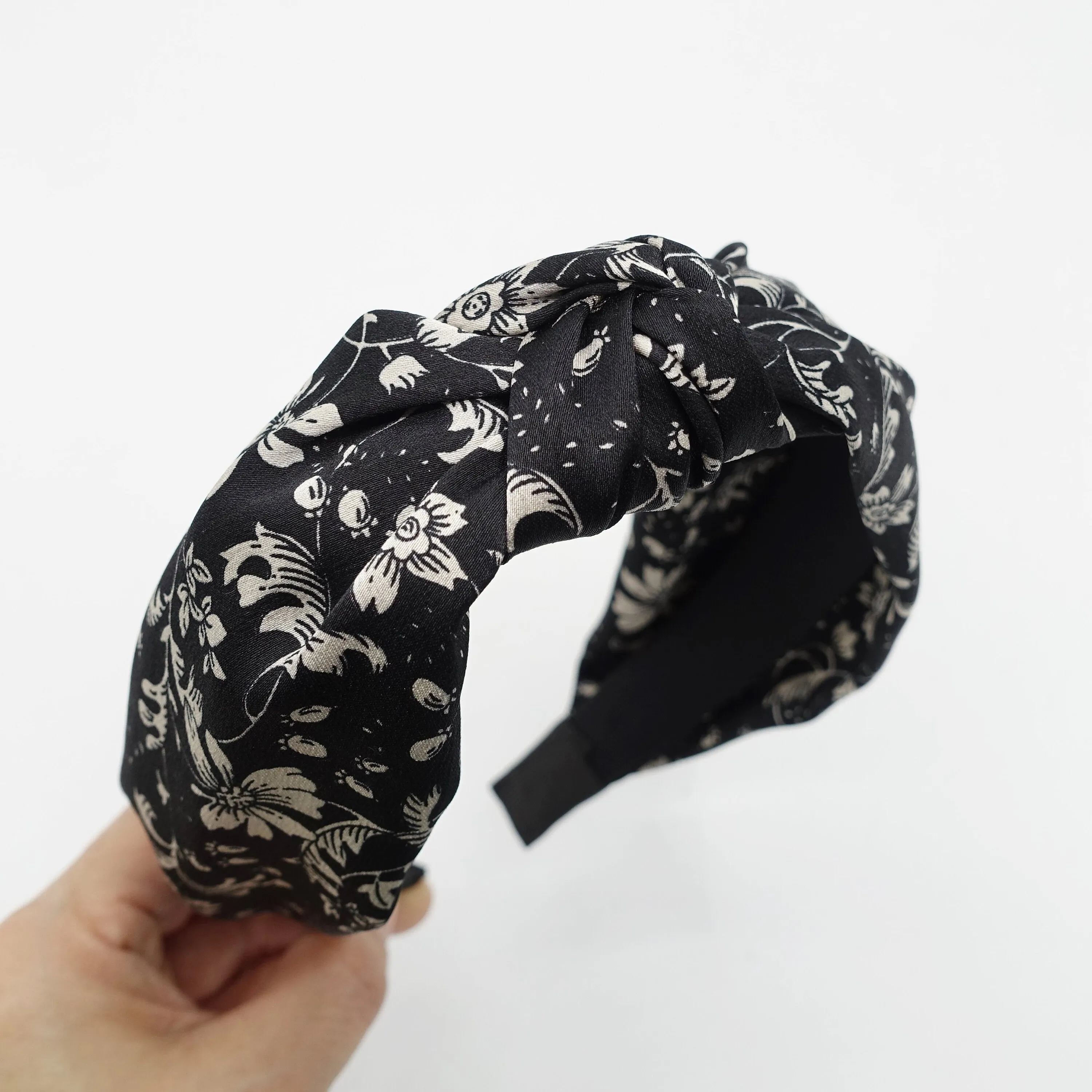 silk satin headband floral print hairband women hair accessory