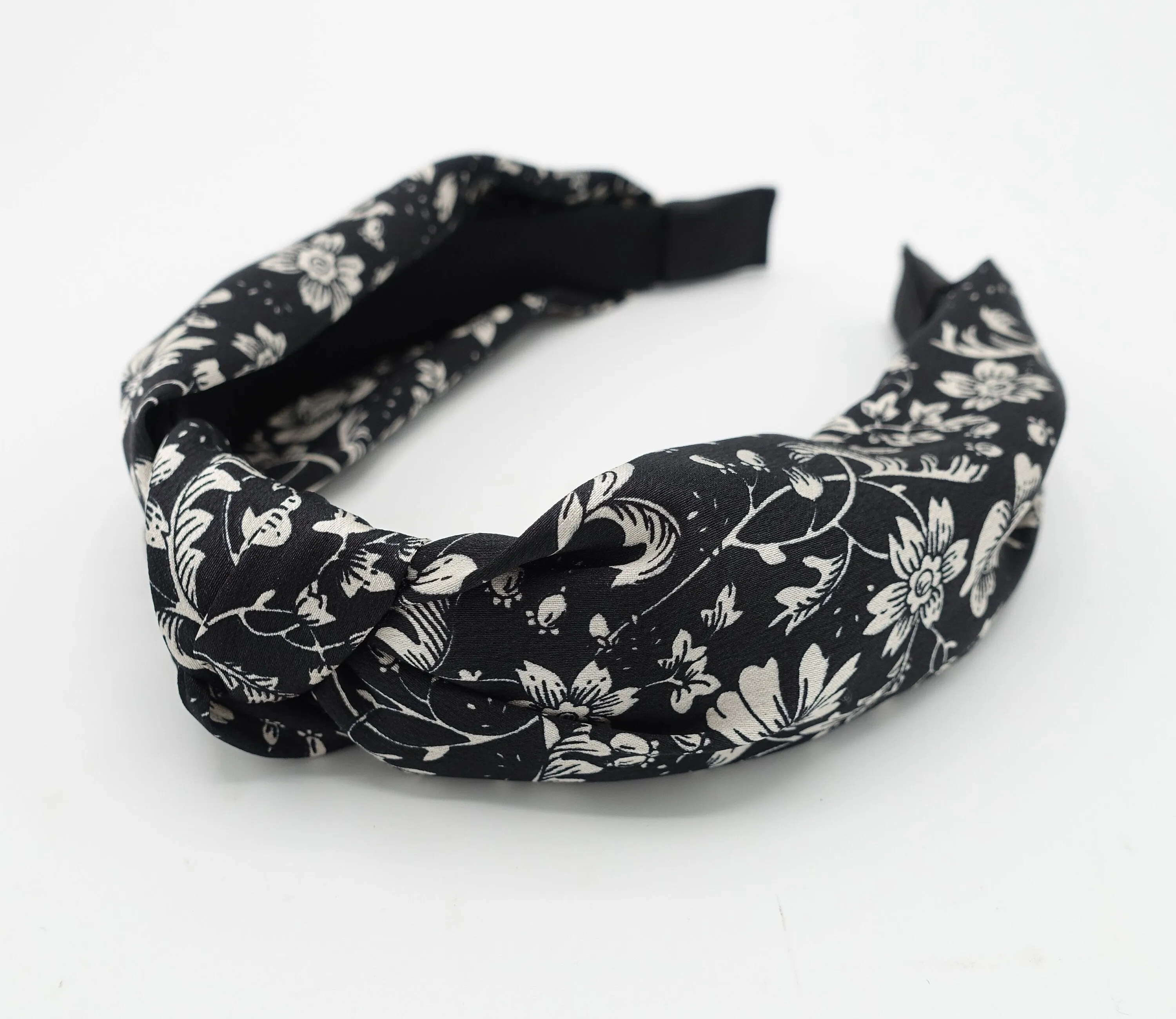 silk satin headband floral print hairband women hair accessory