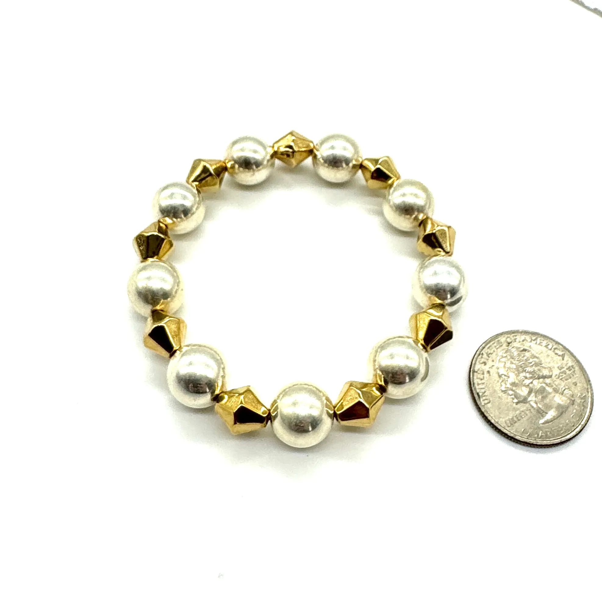 Silver & Gold Mixed Statement Stretch Bracelet