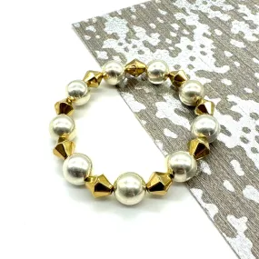 Silver & Gold Mixed Statement Stretch Bracelet