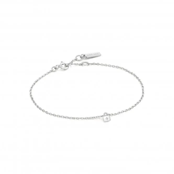 Silver Padlock Bracelet B032-02H