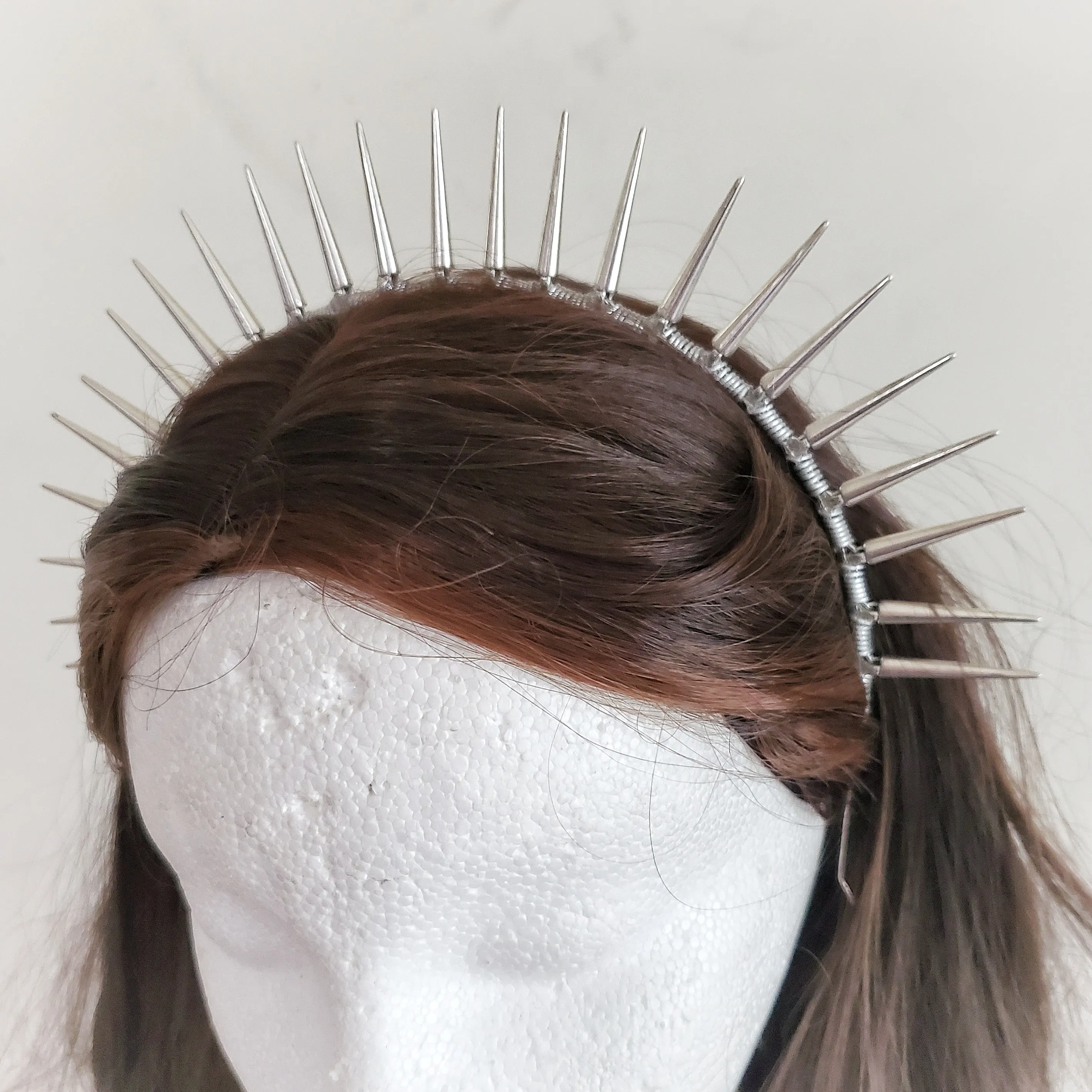 Silver Spike Halo Crown Headband