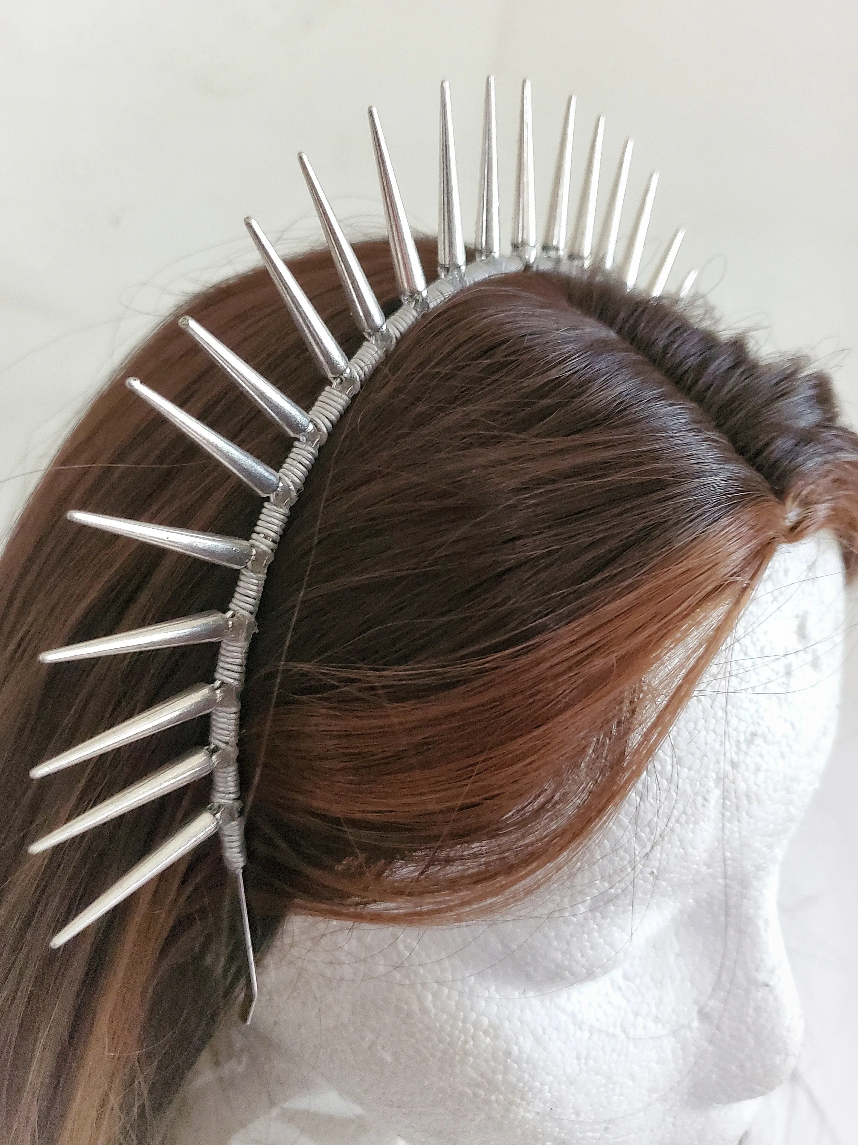 Silver Spike Halo Crown Headband