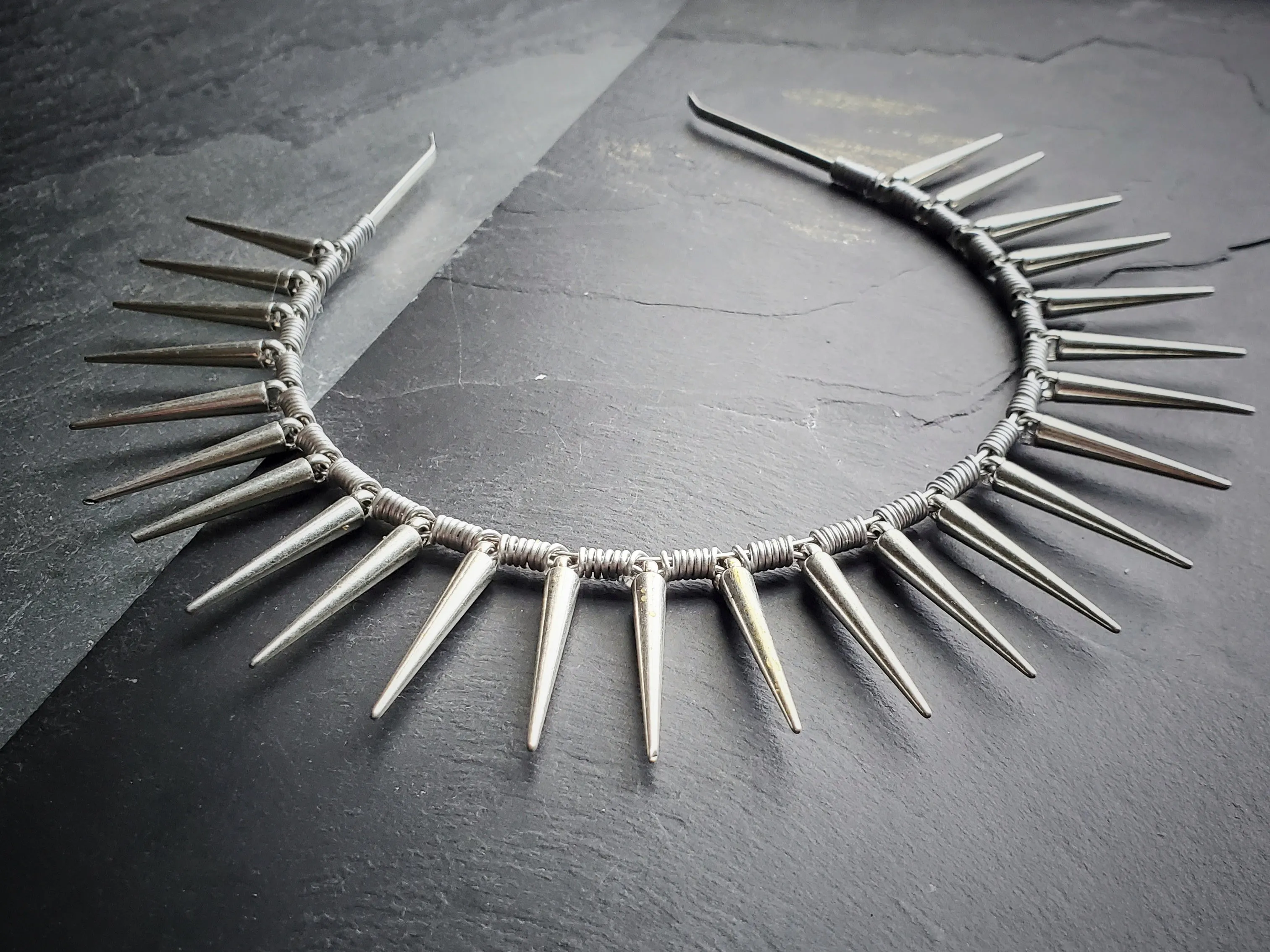 Silver Spike Halo Crown Headband