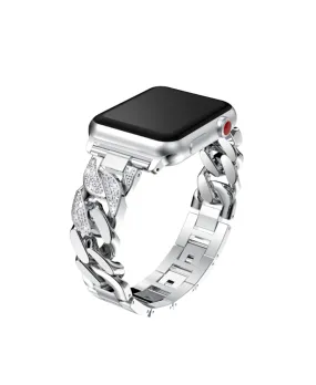 Silver Thick Link Bracelet Watch Band