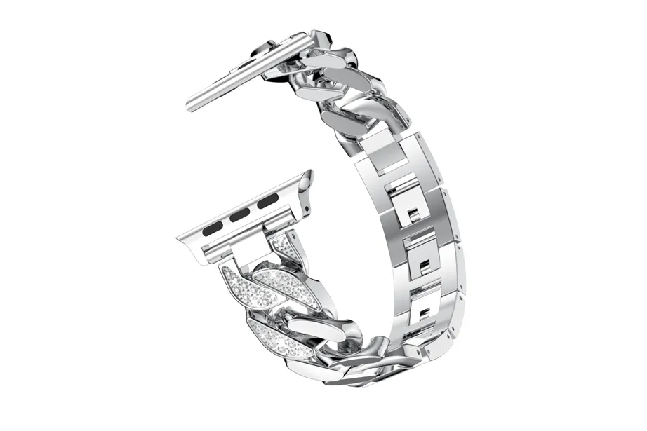 Silver Thick Link Bracelet Watch Band