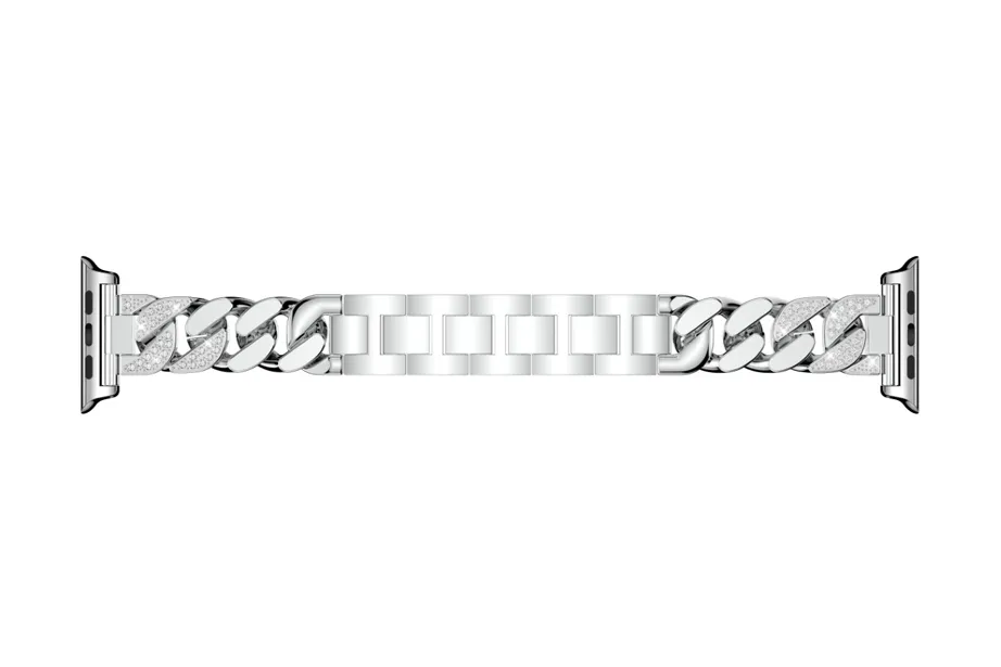 Silver Thick Link Bracelet Watch Band