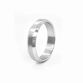 Simply Smooth Brushed Line Stainless Steel Band Ring