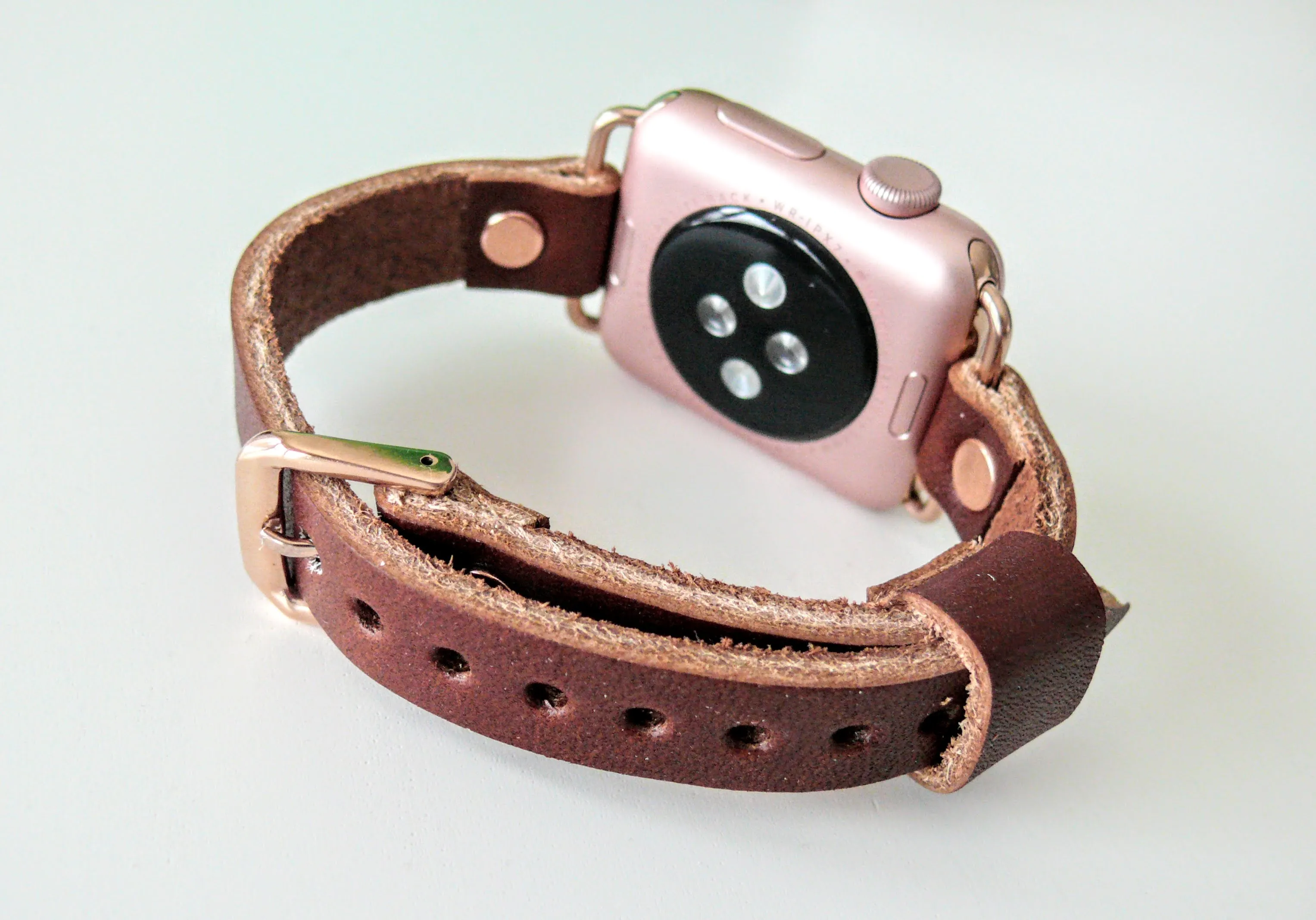 Single wrap watch band • Full grain brown leather