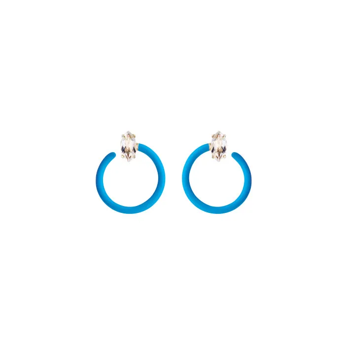 SMALL TENDRIL CIRCLE EARRINGS ~ IN TURQUOISE