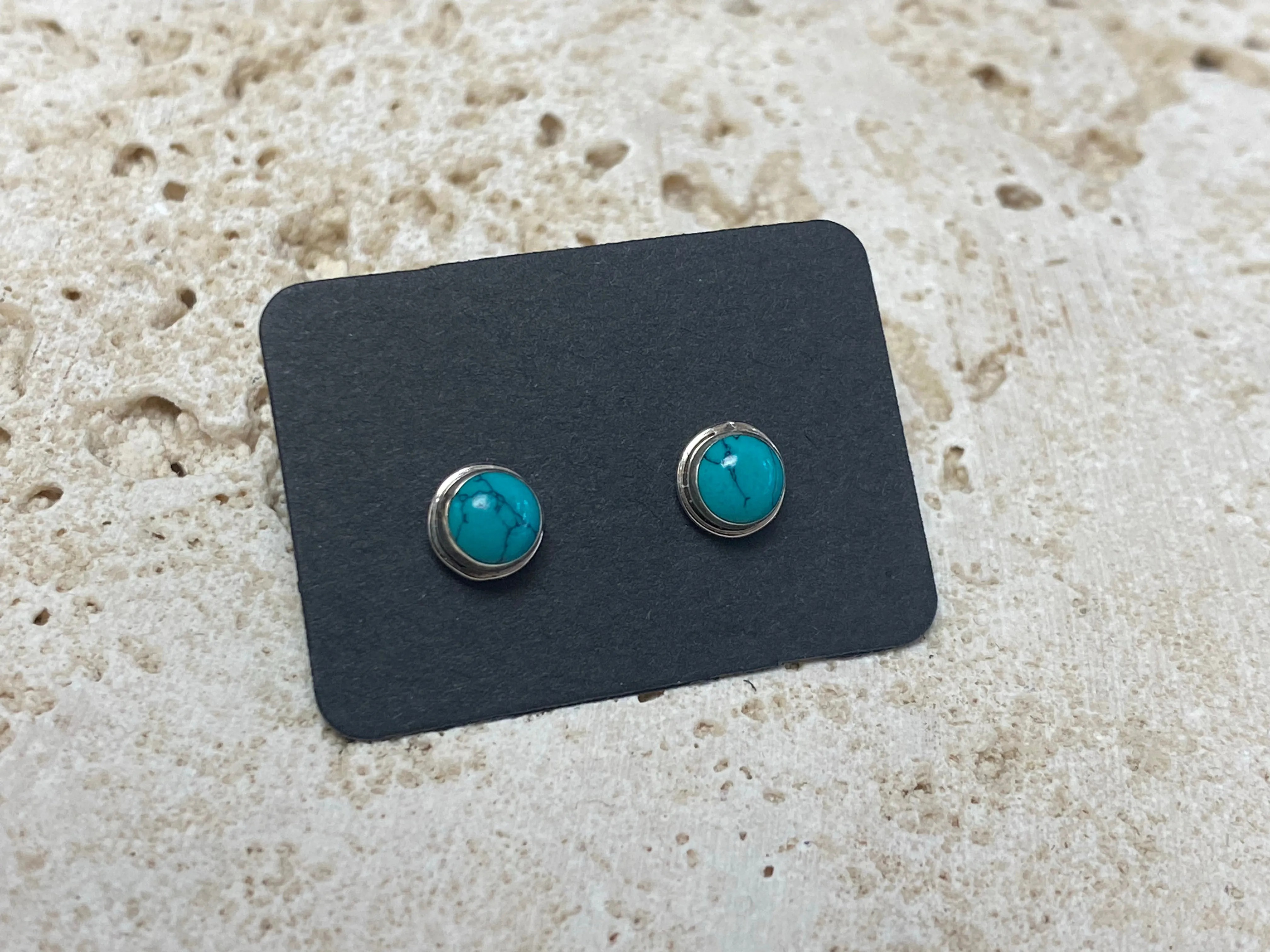 Small Turquoise Silver Studs - Five Styles