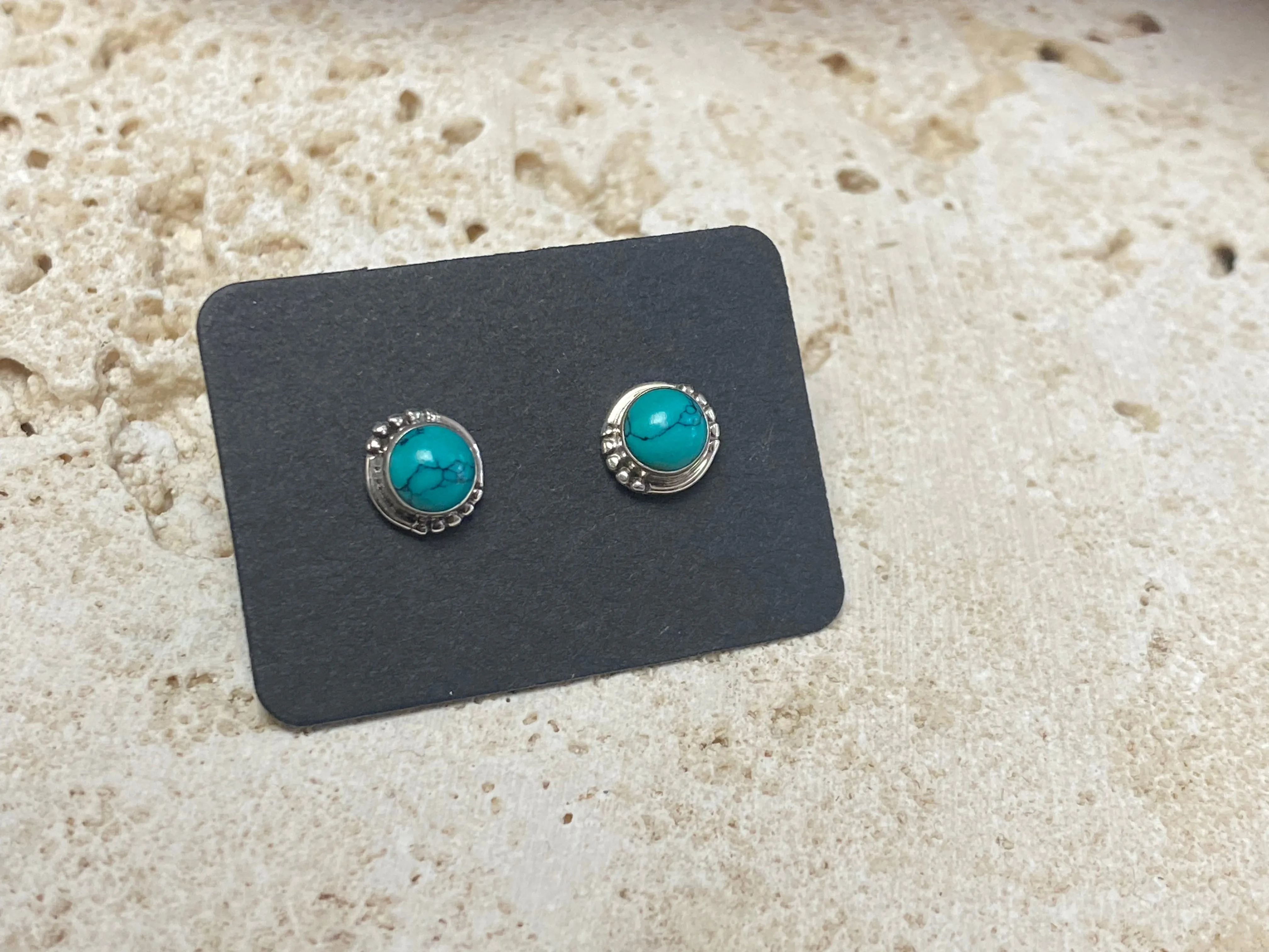 Small Turquoise Silver Studs - Five Styles