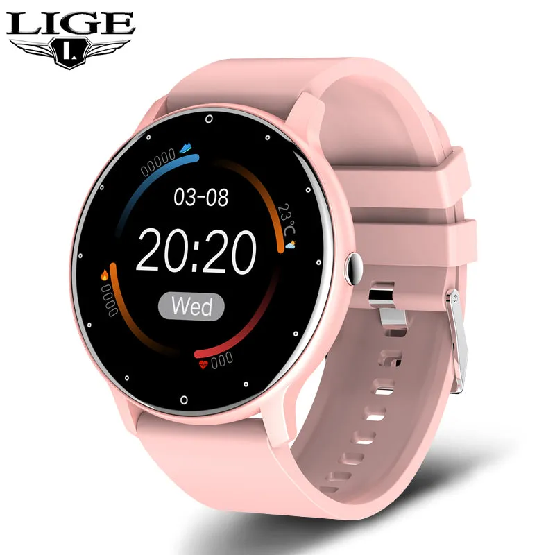 Smart watch Ladies Full touch Screen Sports Fitness watch IP67 waterproof Bluetooth For Android iOS Smart watch Female