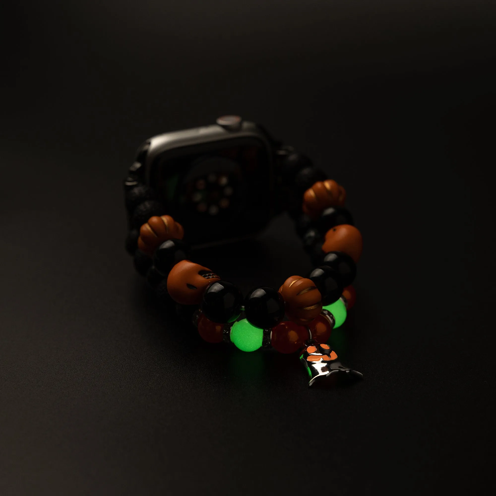 Spooky Ghost Luminous Beaded Watch Band