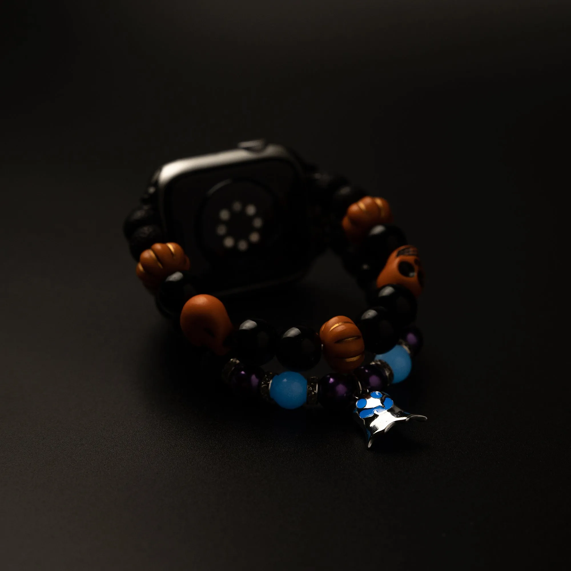 Spooky Ghost Luminous Beaded Watch Band