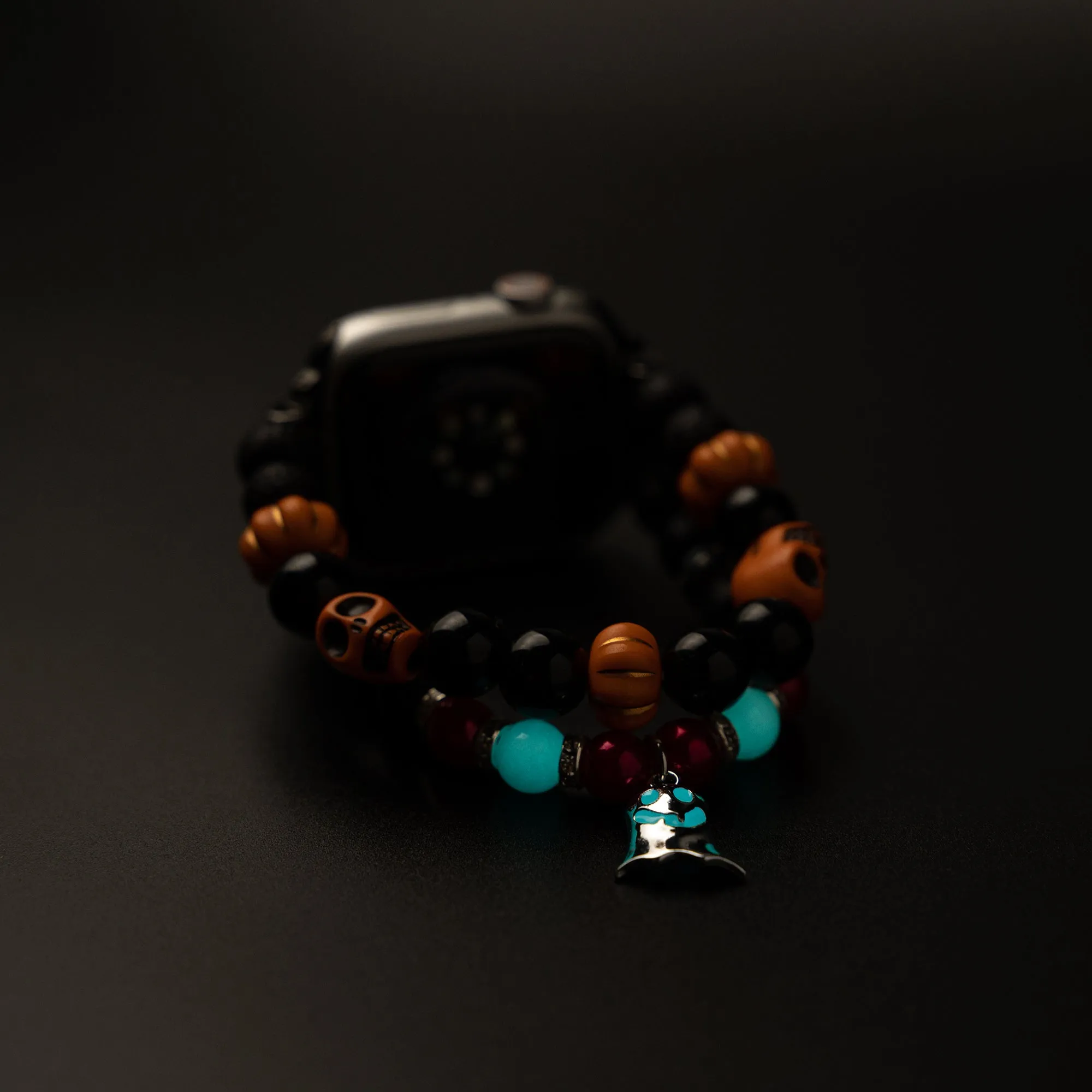 Spooky Ghost Luminous Beaded Watch Band