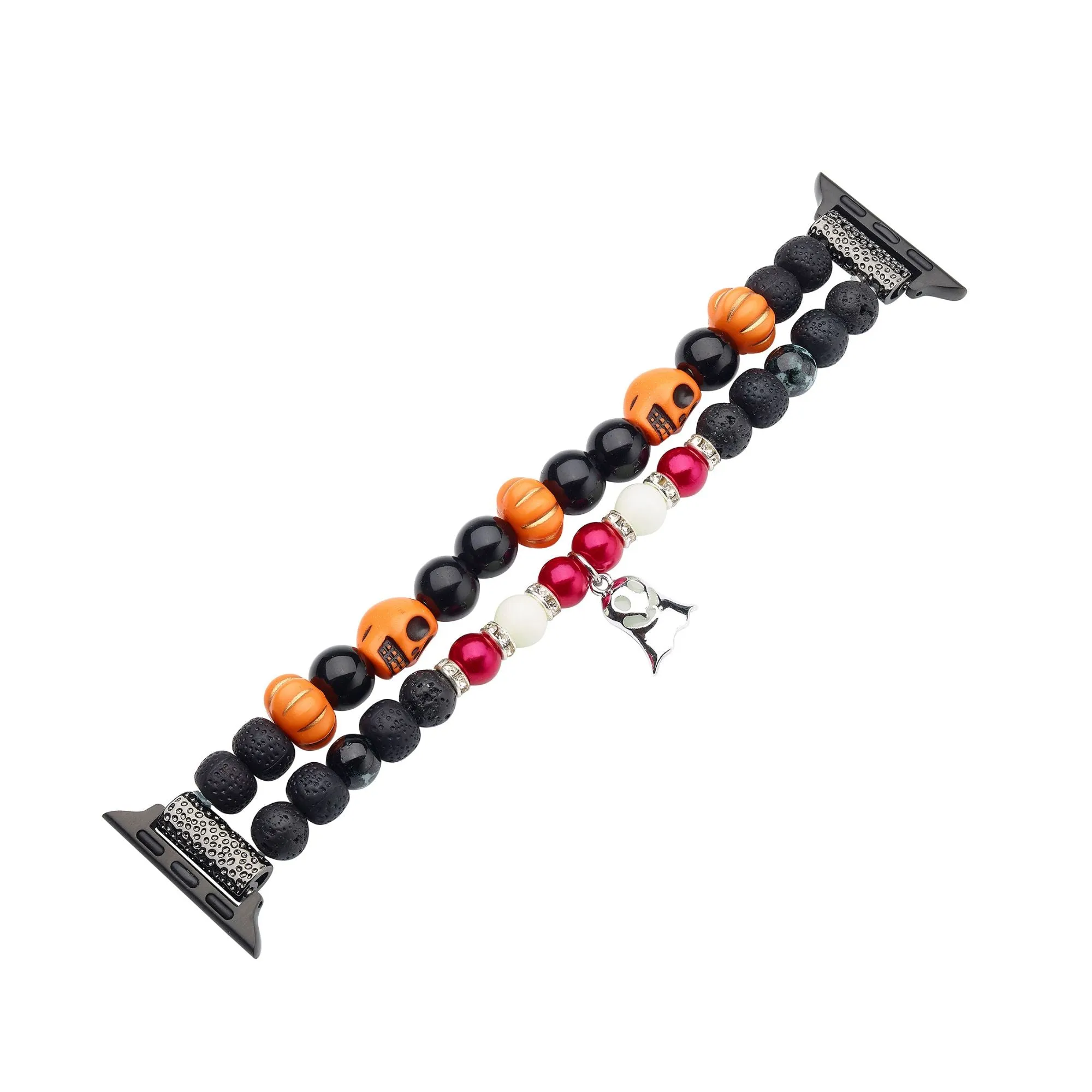 Spooky Ghost Luminous Beaded Watch Band