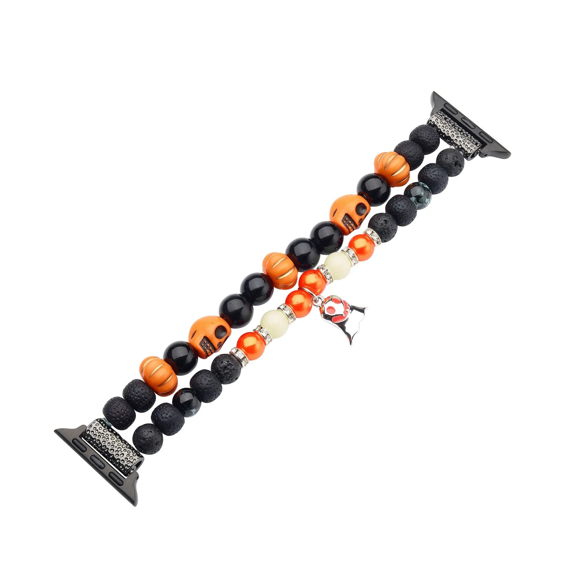 Spooky Ghost Luminous Beaded Watch Band