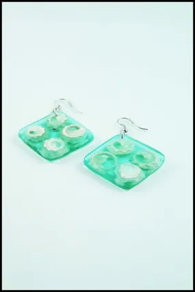 Square Bead Drop Earrings