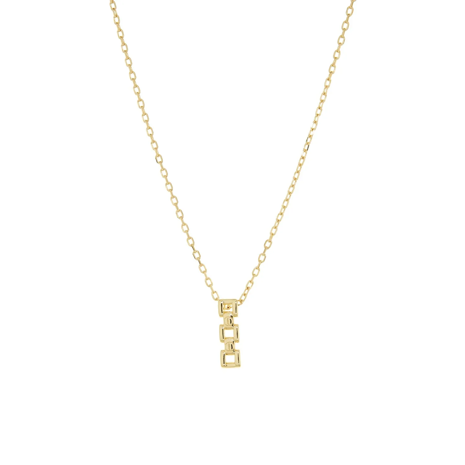 square link drop charm necklace