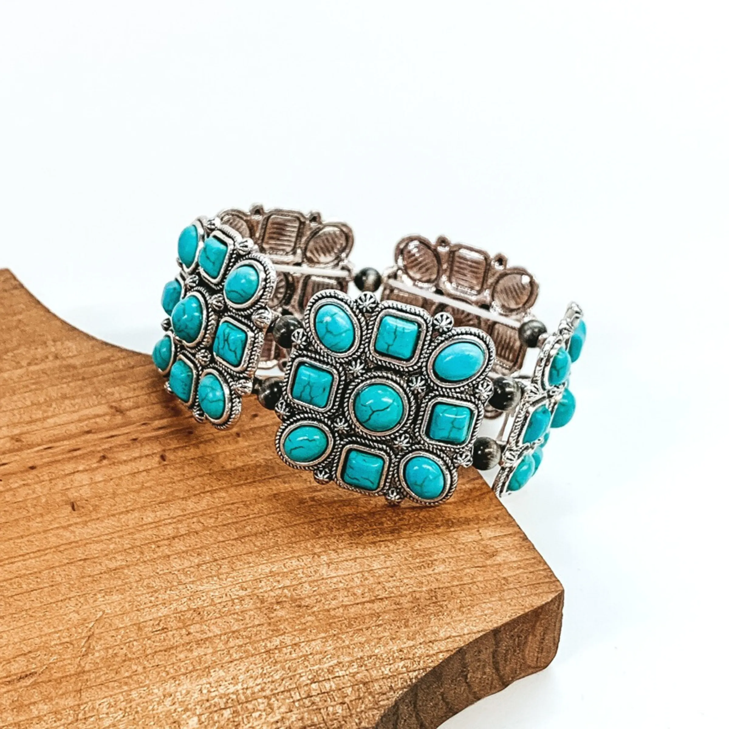 Square Stone Bracelet in Turquoise