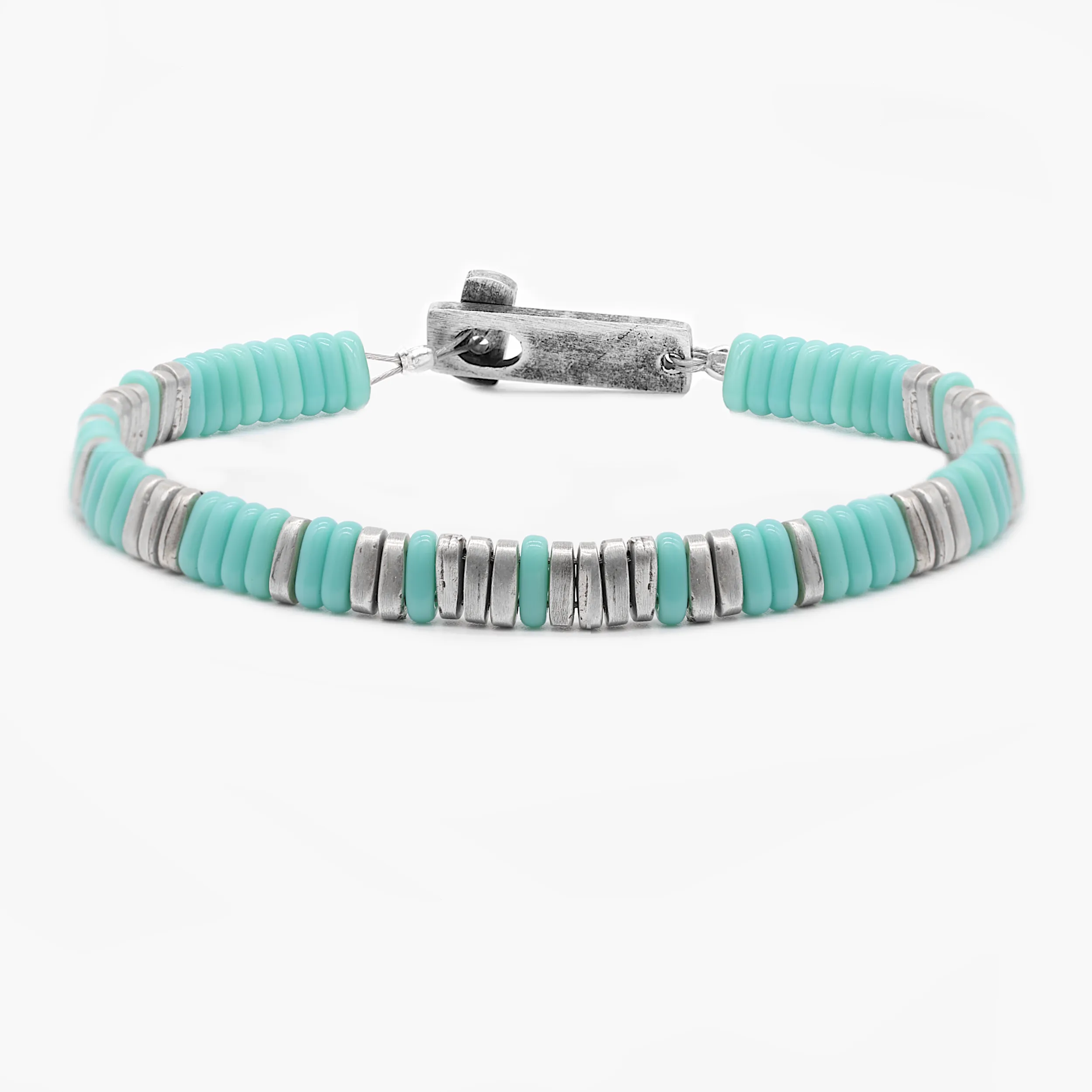 Sterling Silver "Osaka" Bracelet (Turquoise/Silver)