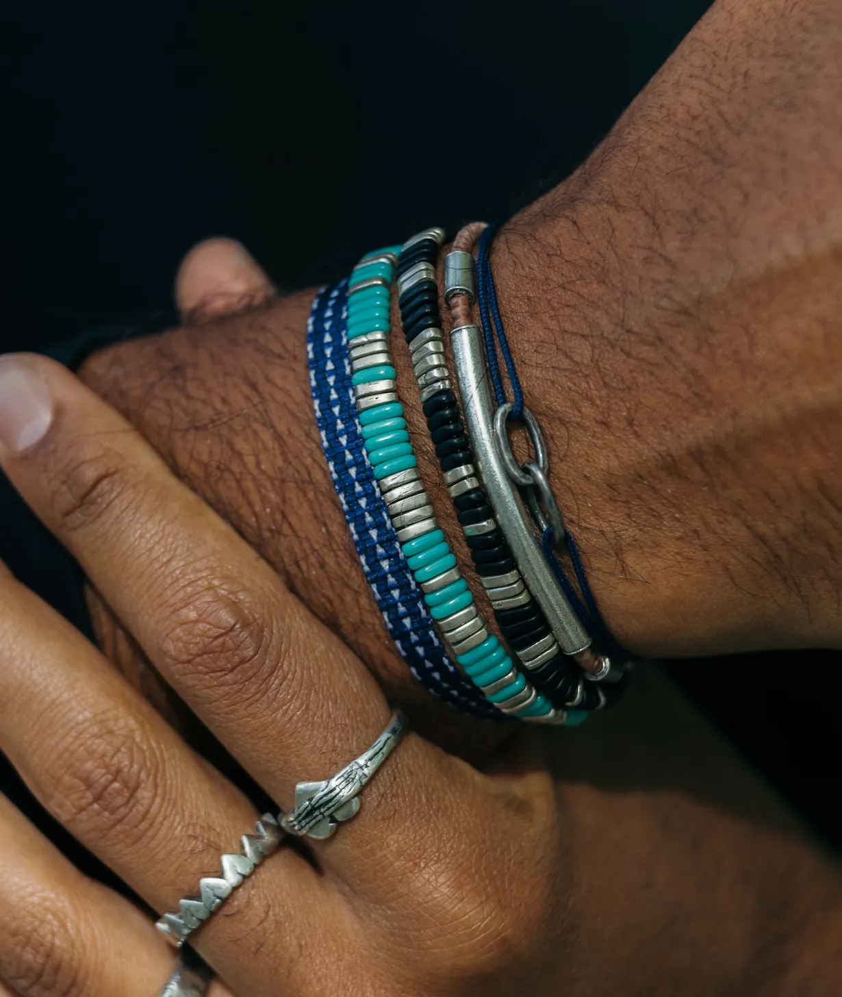 Sterling Silver "Osaka" Bracelet (Turquoise/Silver)