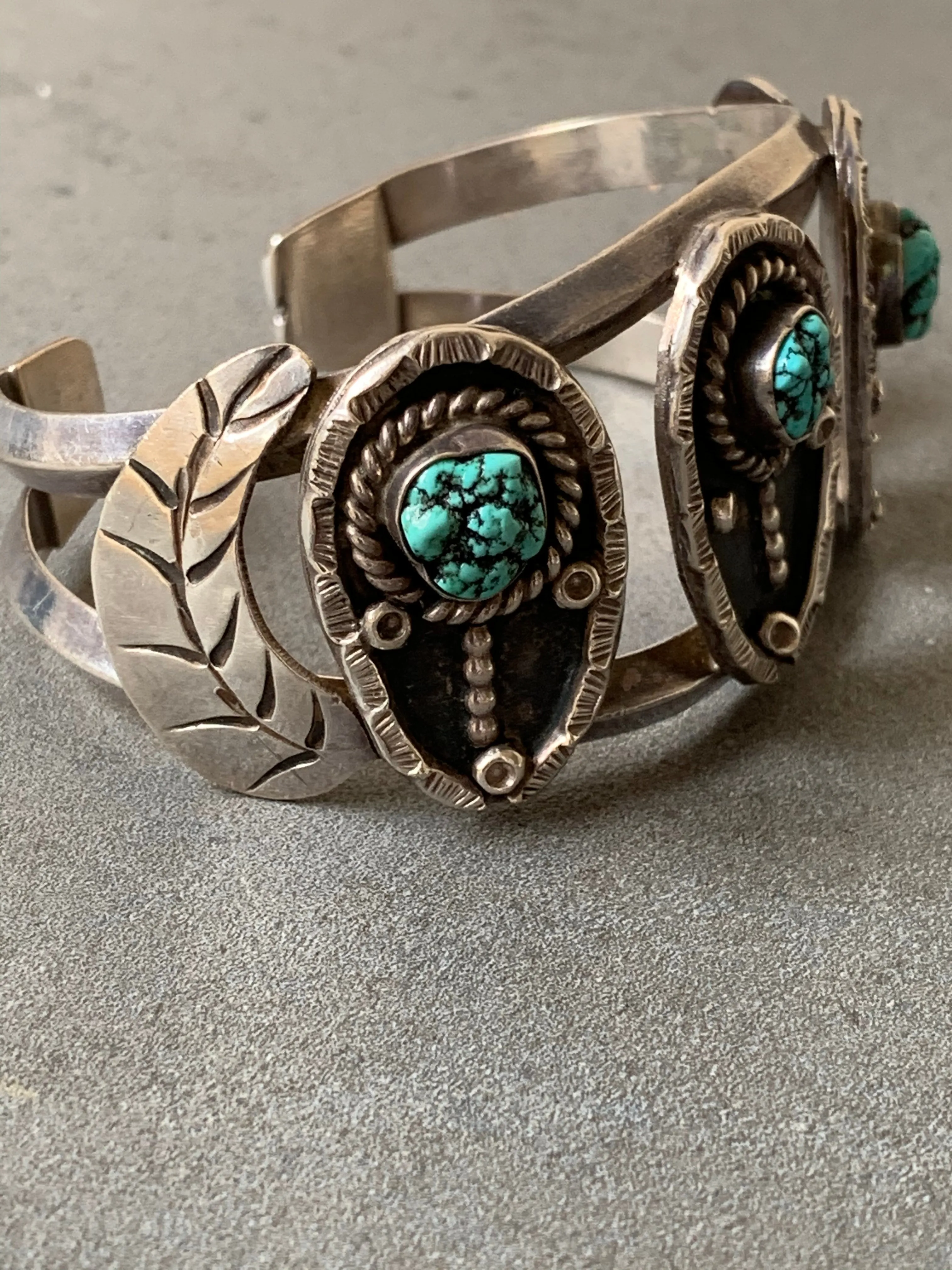 Sterling Silver Turquoise Nugget Cuff Hand made