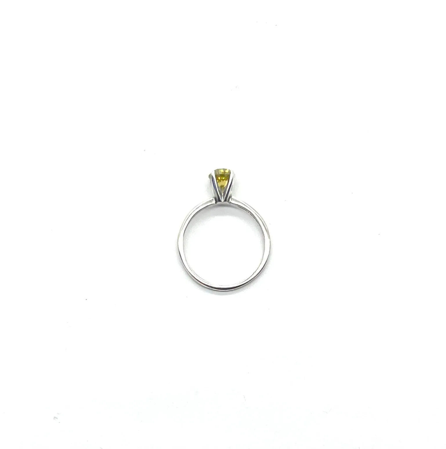 Sterling Silver Yellow Topaz Solitaire Ring