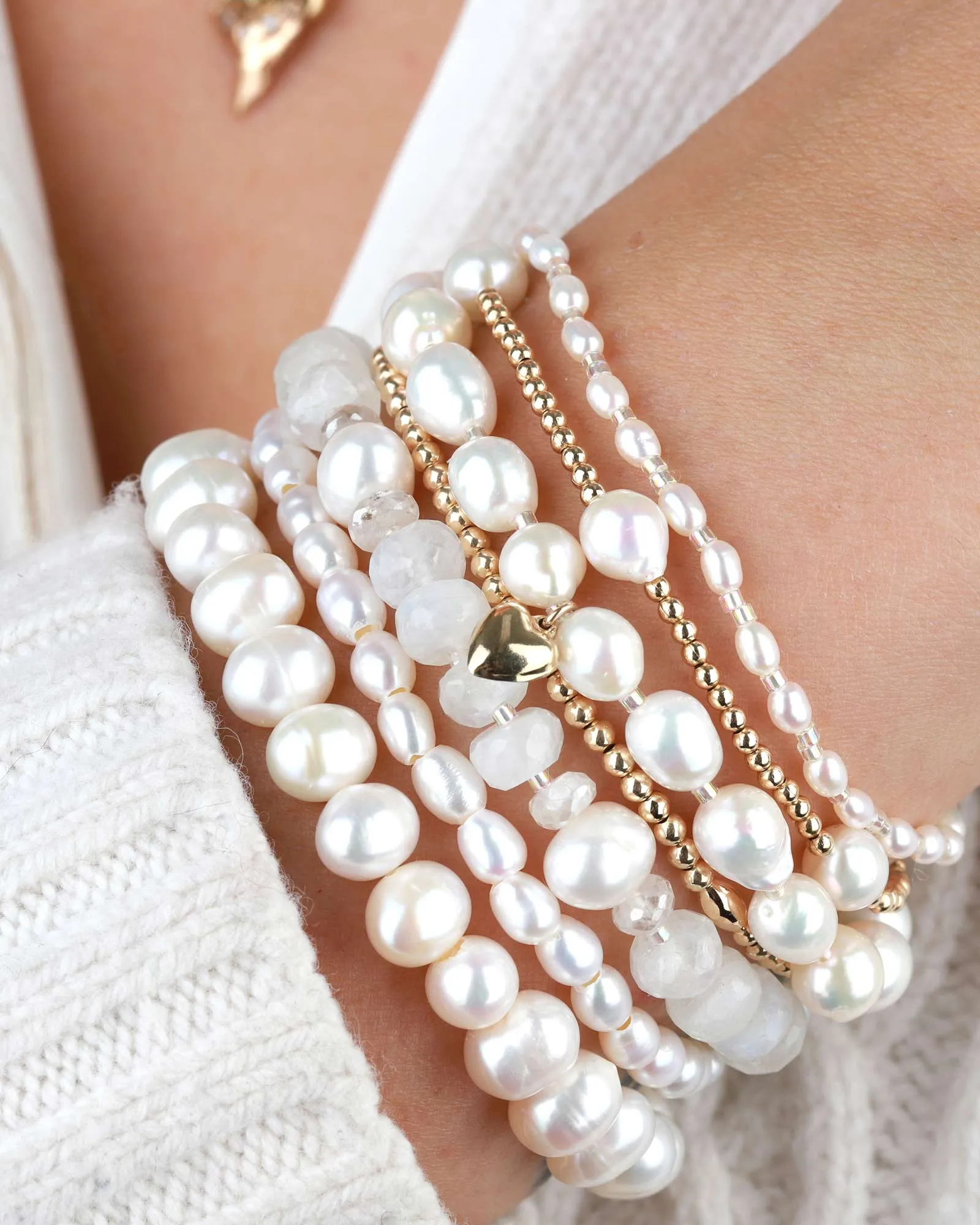 Stone Miyuki Station Pearl Bracelet | 7mm