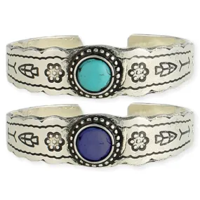 Stone Southwest Cuff Bracelet in Silver