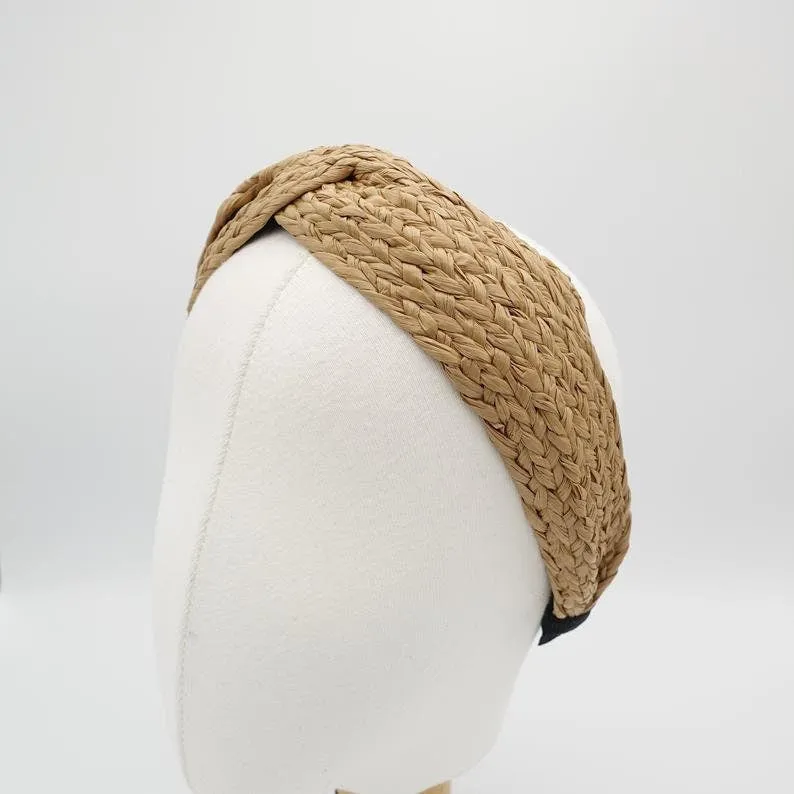 straw women headband vacation rattan hairband woman hair accessories