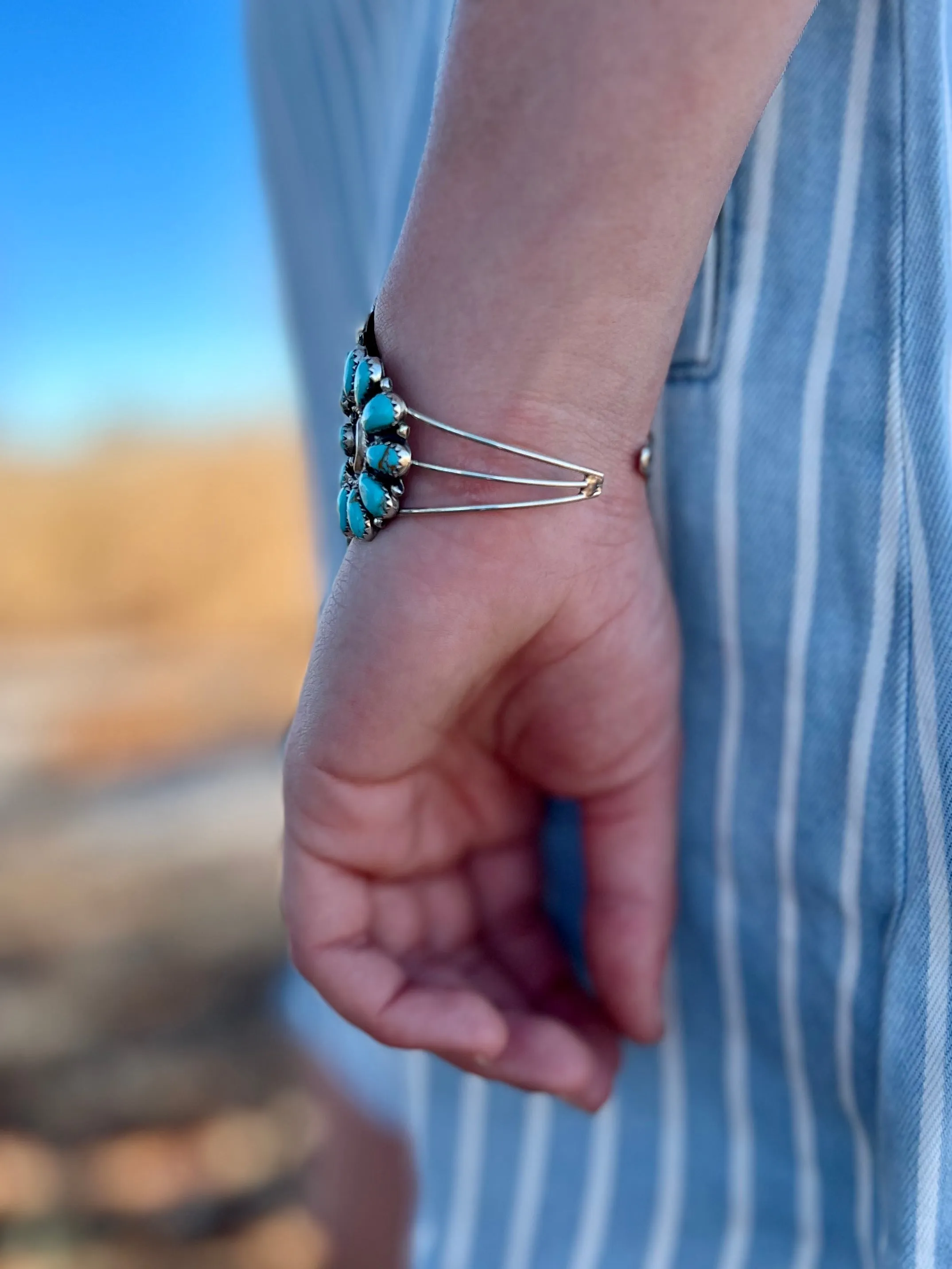 Tala Navajo Turquoise Sterling Silver Cuff Bracelet