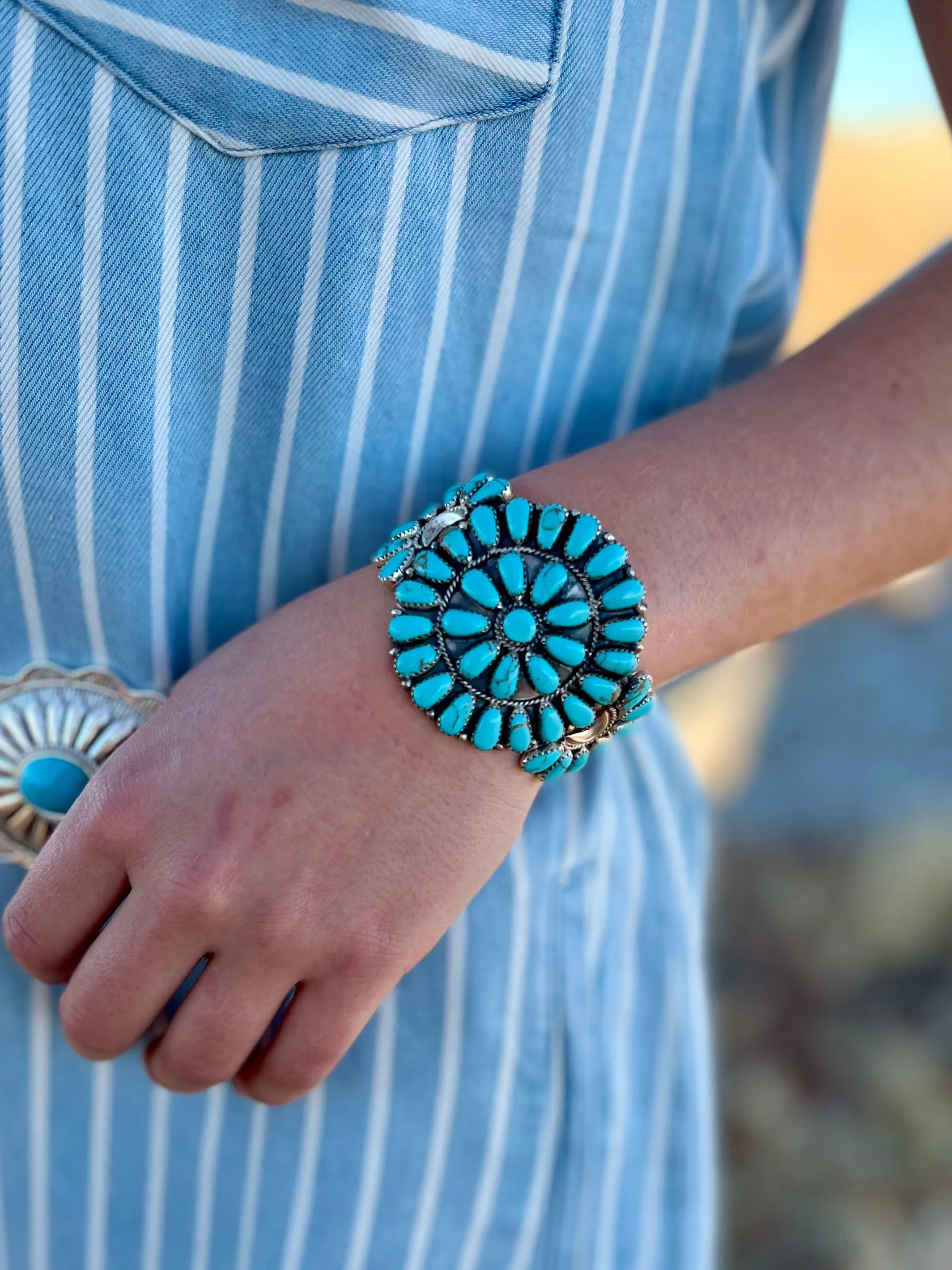 Tala Navajo Turquoise Sterling Silver Cuff Bracelet