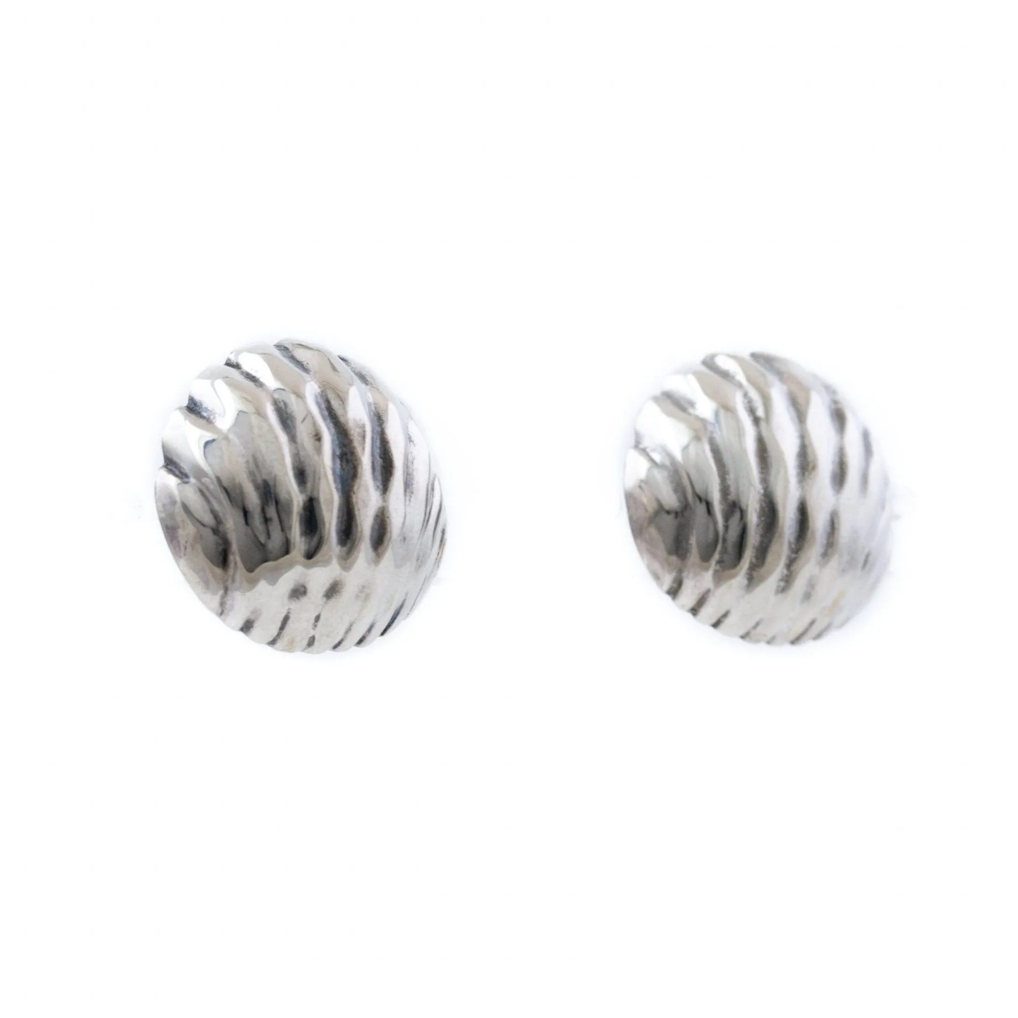 Textured Silver Shell Earrings