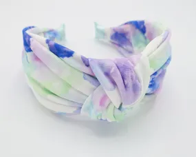 tie dye pattern top knot headband color gradation hairband woman hair accessory