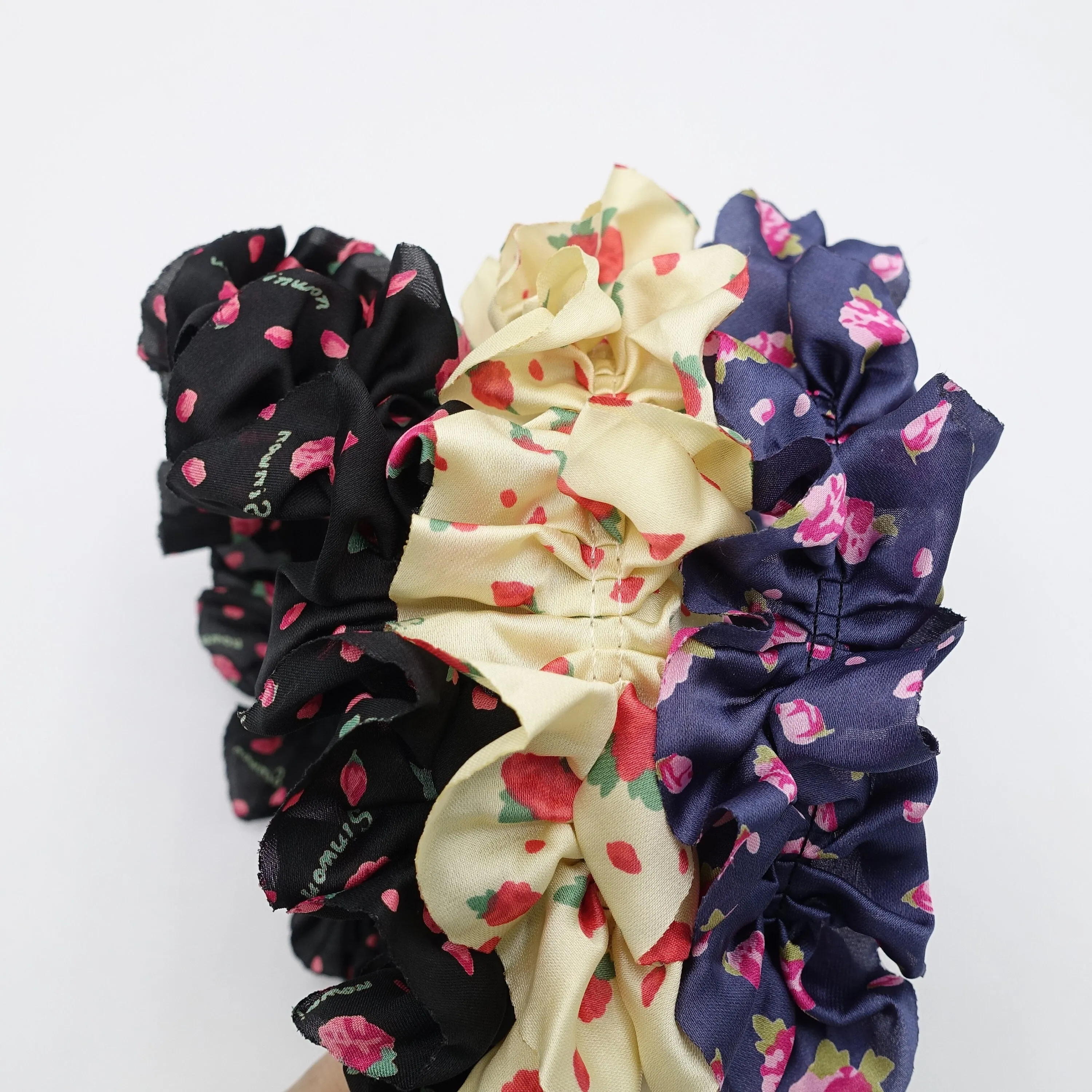 tiny floral ruffle wave headband