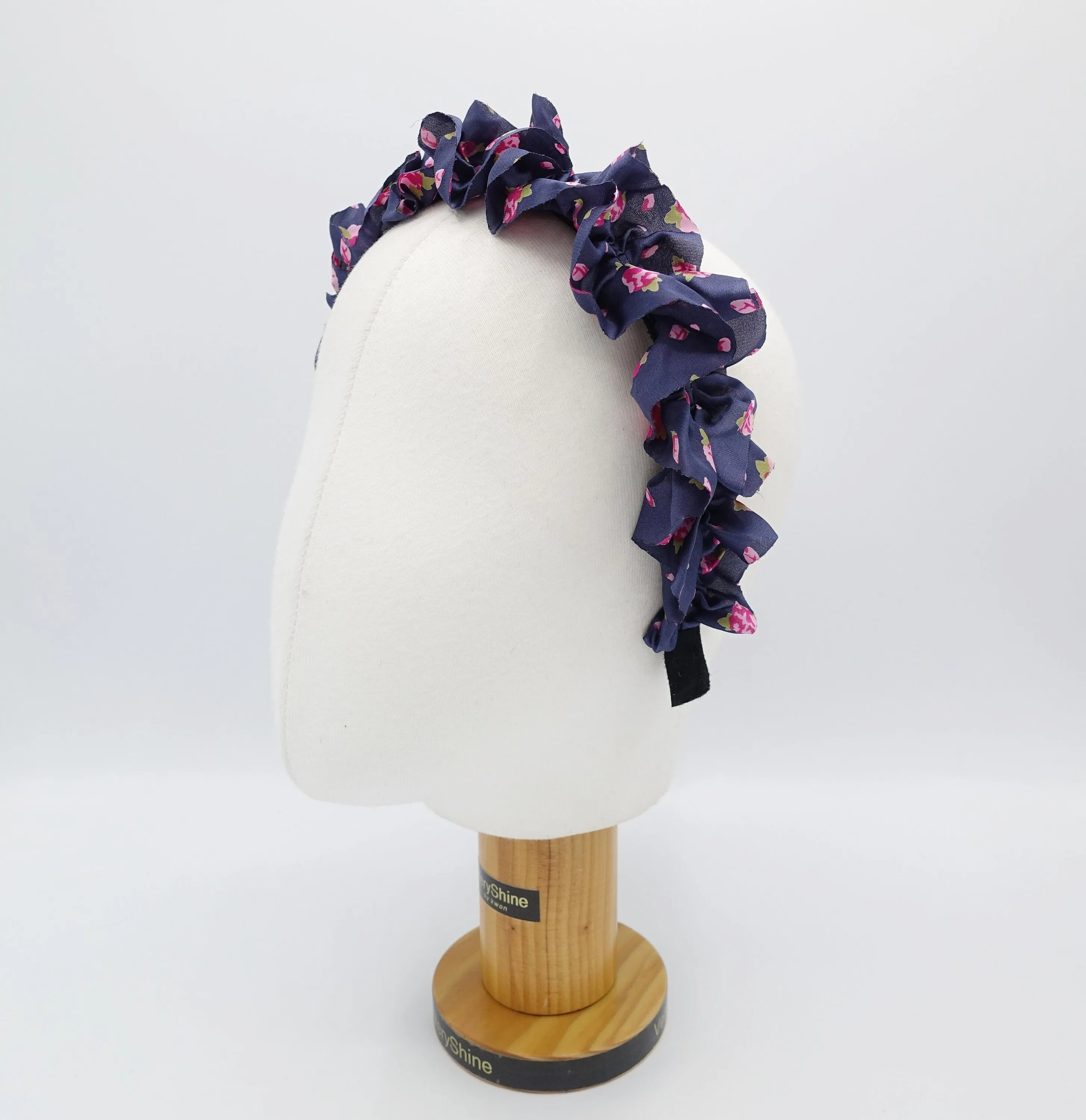 tiny floral ruffle wave headband