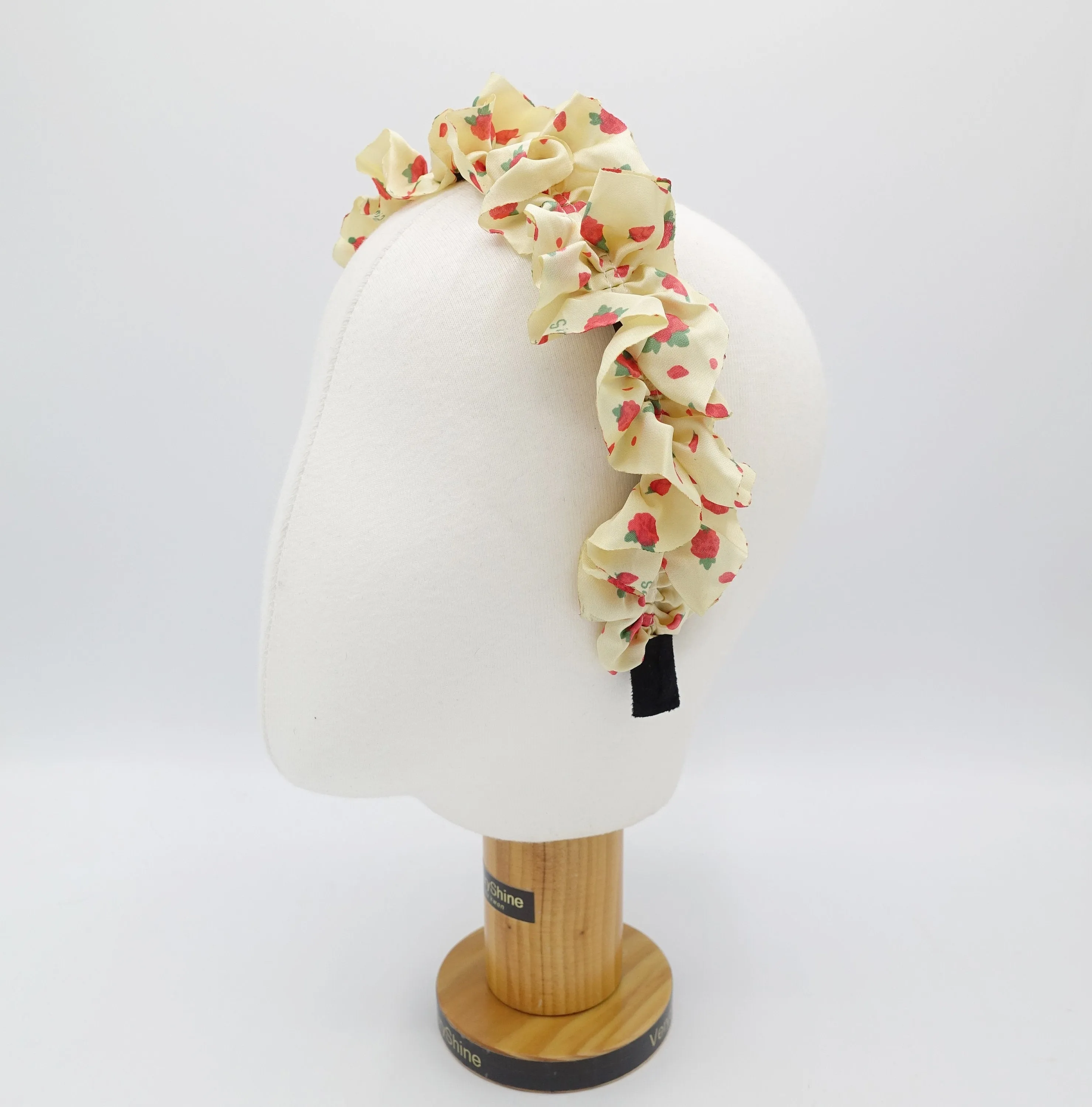 tiny floral ruffle wave headband