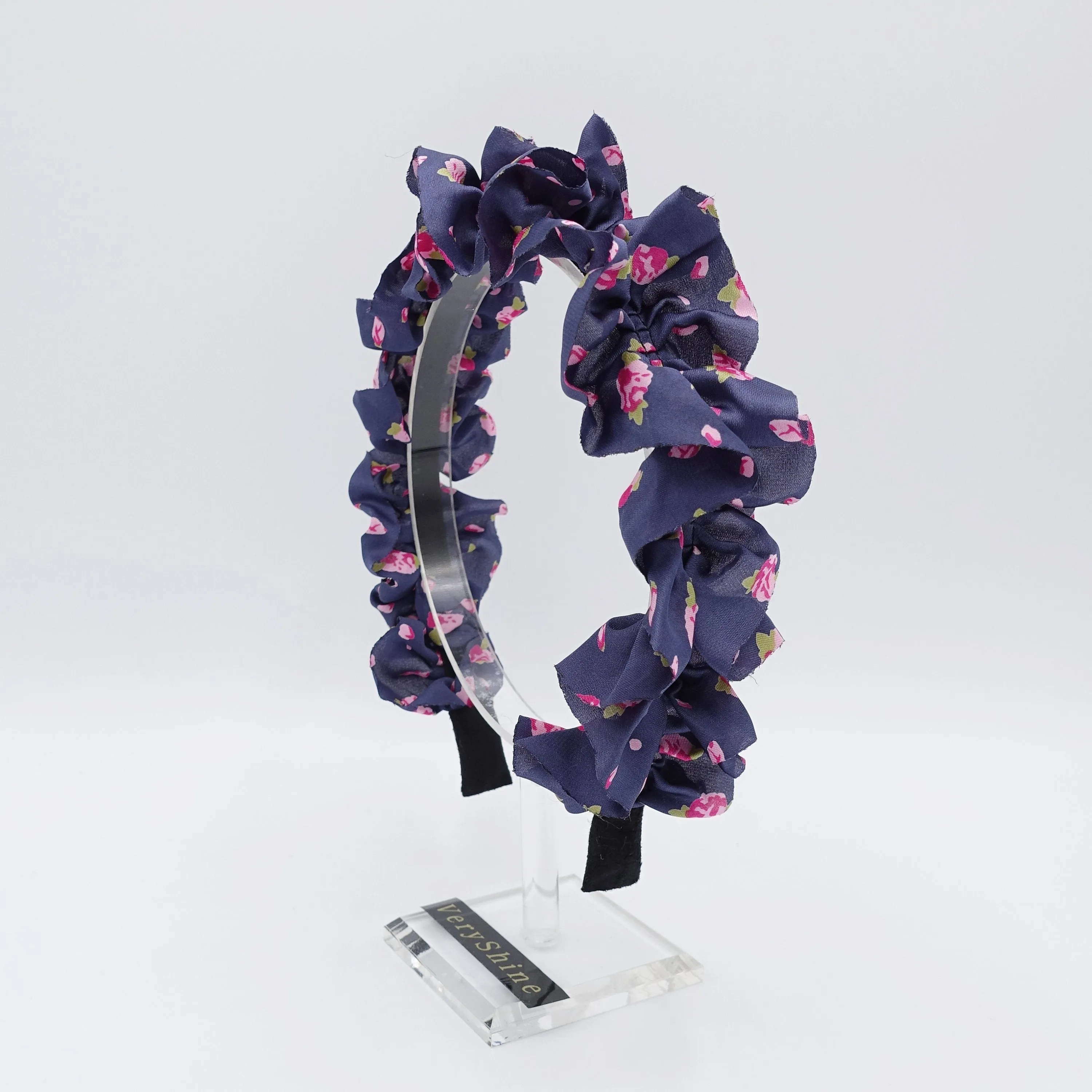 tiny floral ruffle wave headband