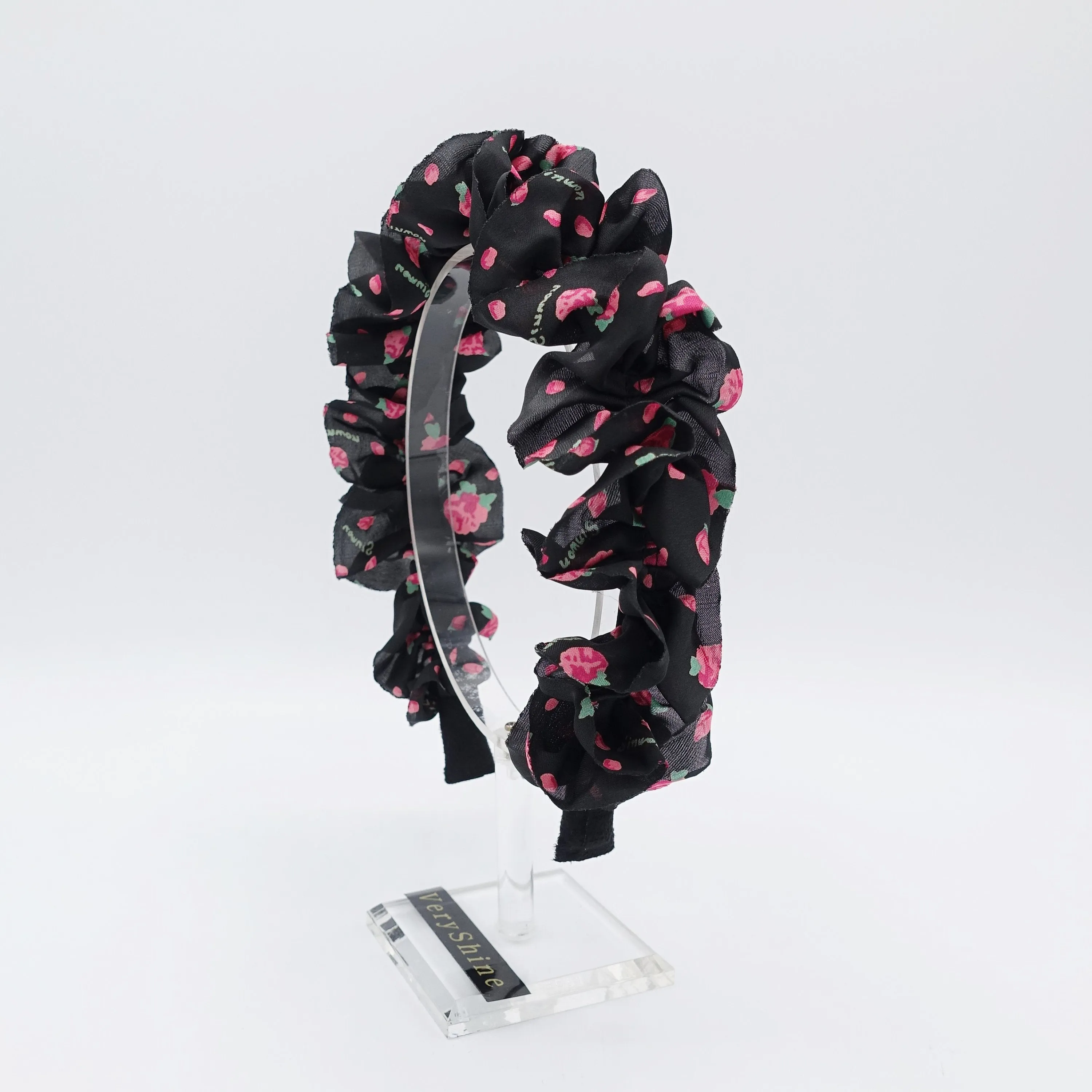 tiny floral ruffle wave headband