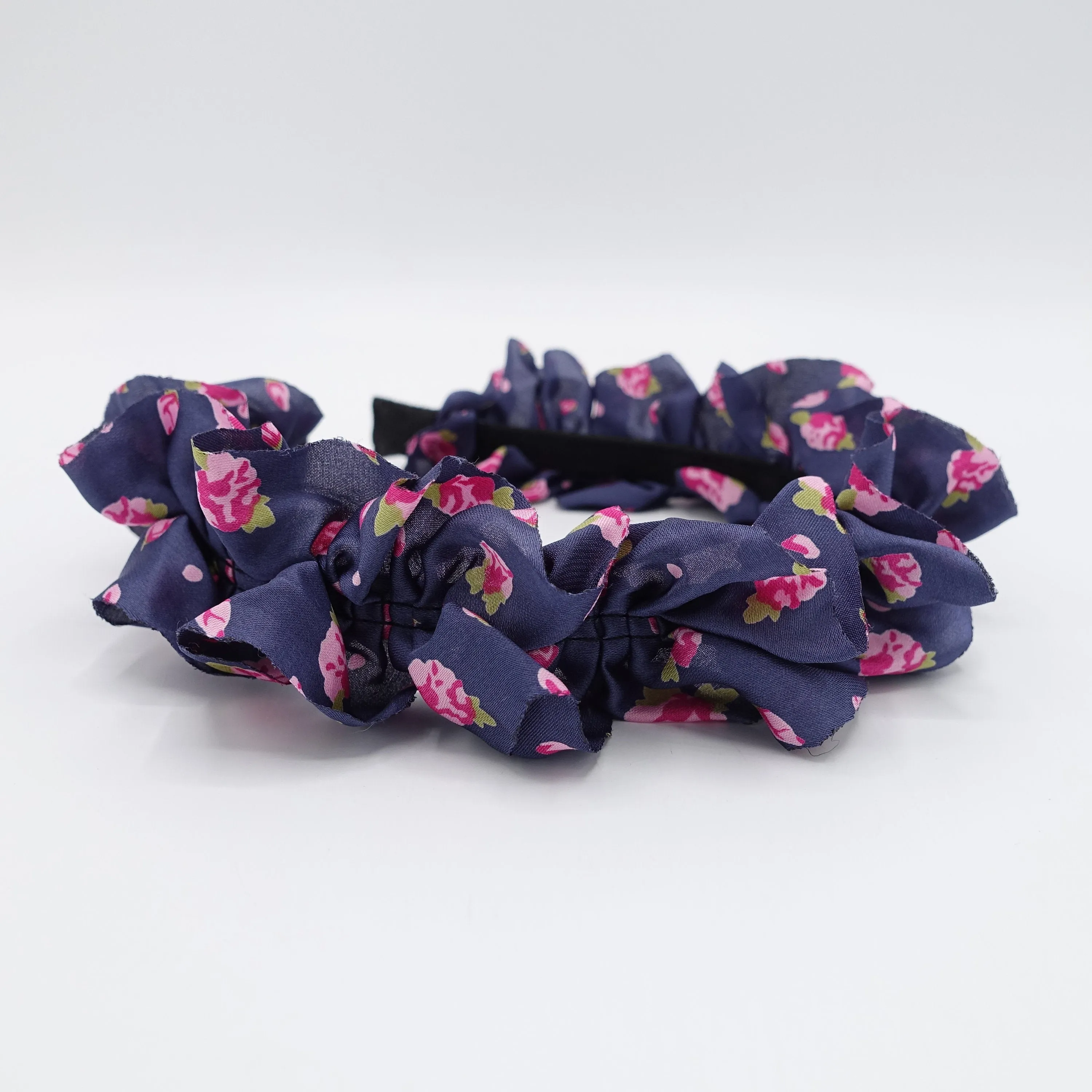 tiny floral ruffle wave headband