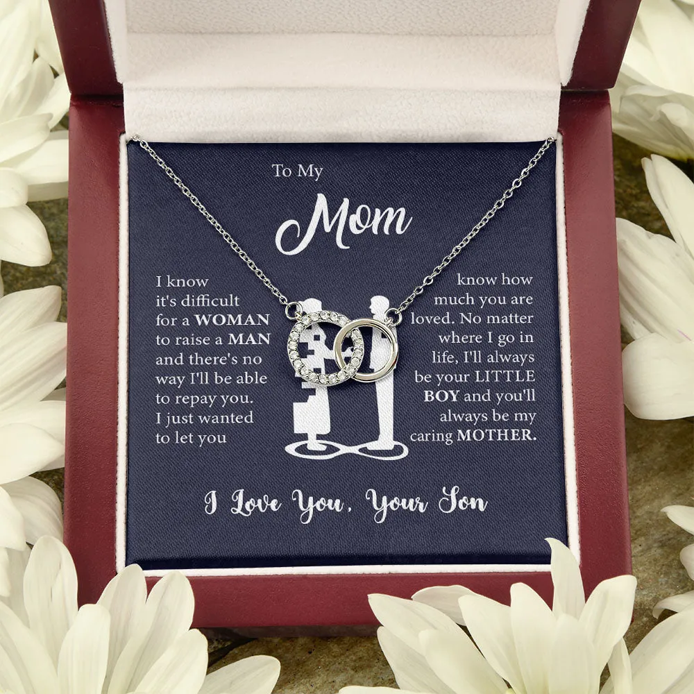 To My Mom Necklace I know it's difficult for a Woman raise a Man Love Knot Necklace Love, Son