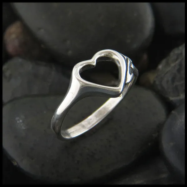 Trinity Knot Heart Ring in Silver