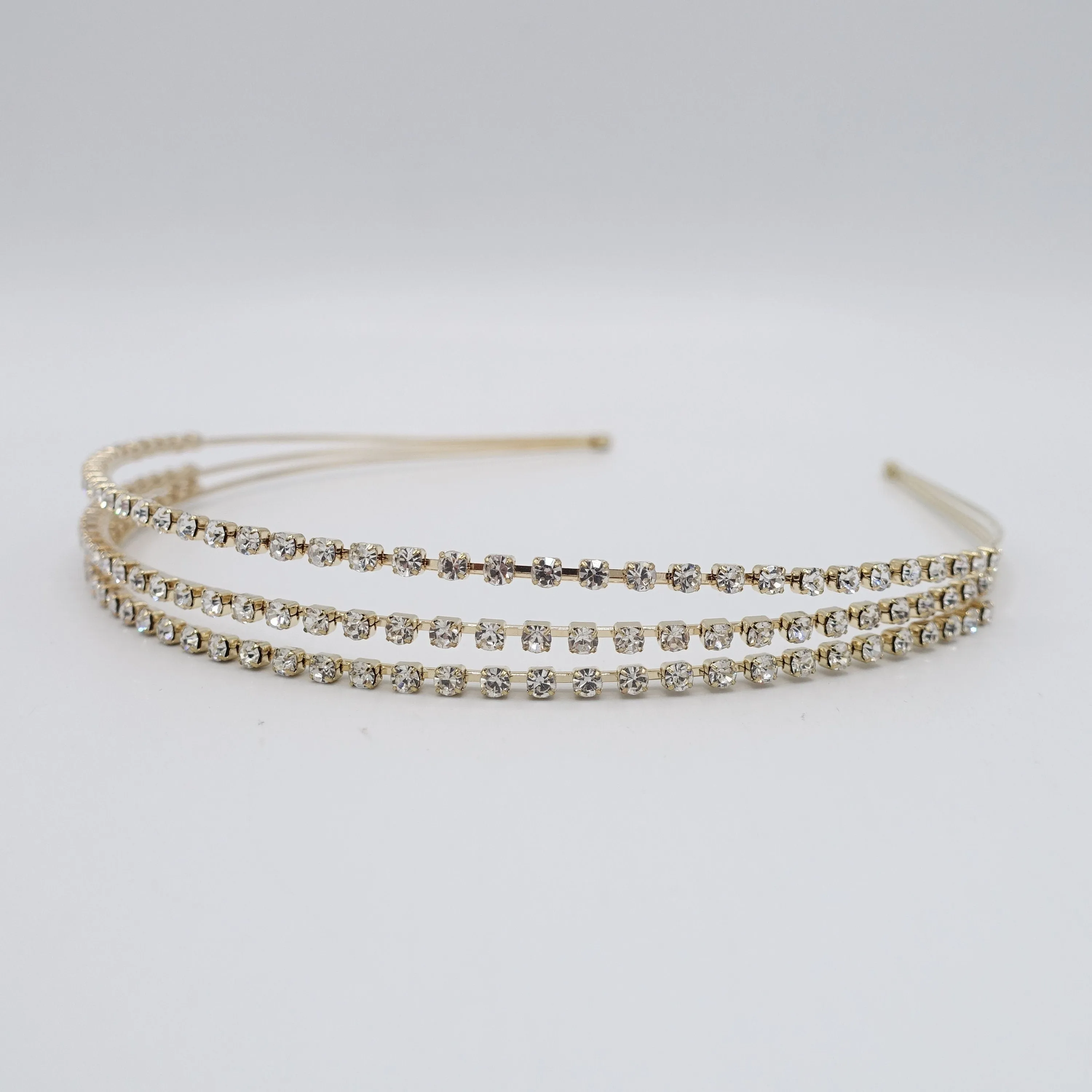 triple rhinestone thin headband bling jewel hairband for women