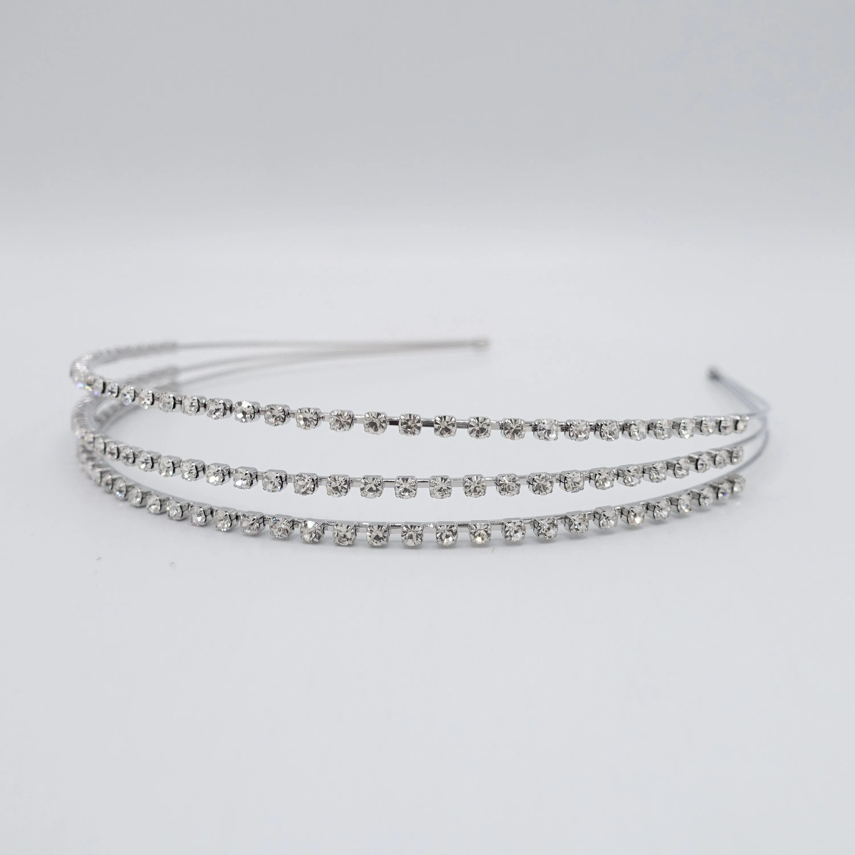 triple rhinestone thin headband bling jewel hairband for women