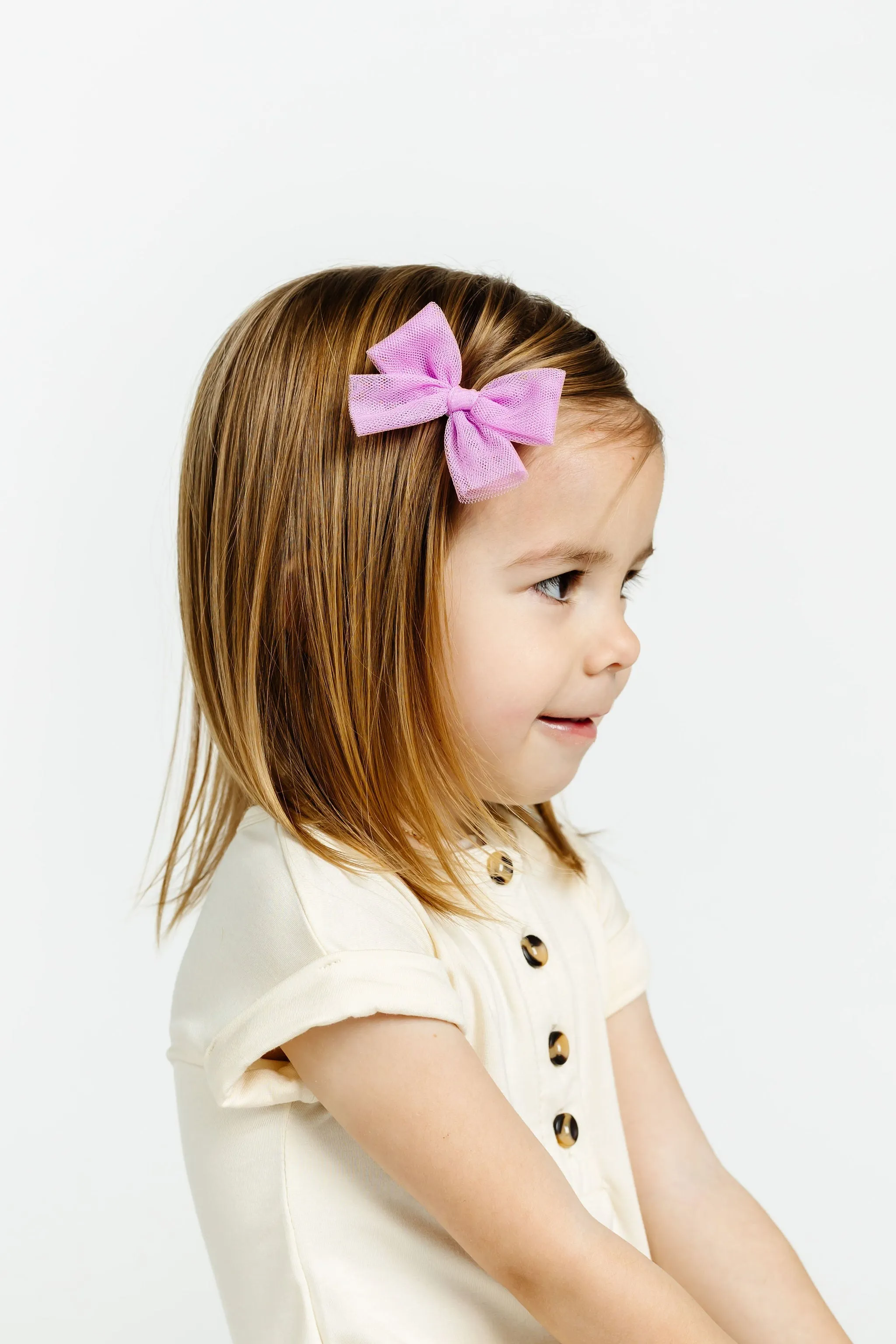 Tulle Bow 3 Pack: Orchid Clips